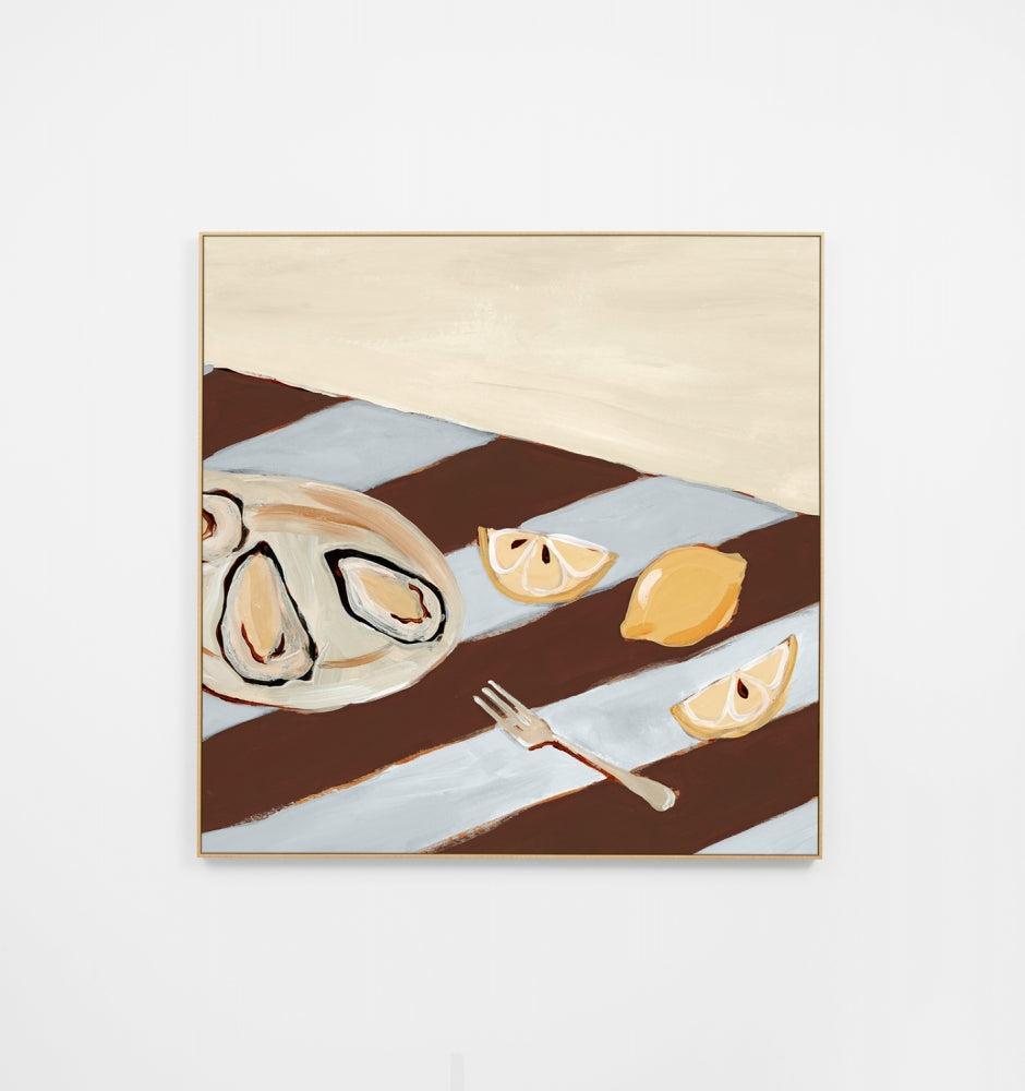 Seaside Dining Blue 1 Canvas 100x100cm-Wall Decor-Middle of Nowhere-The Bay Room