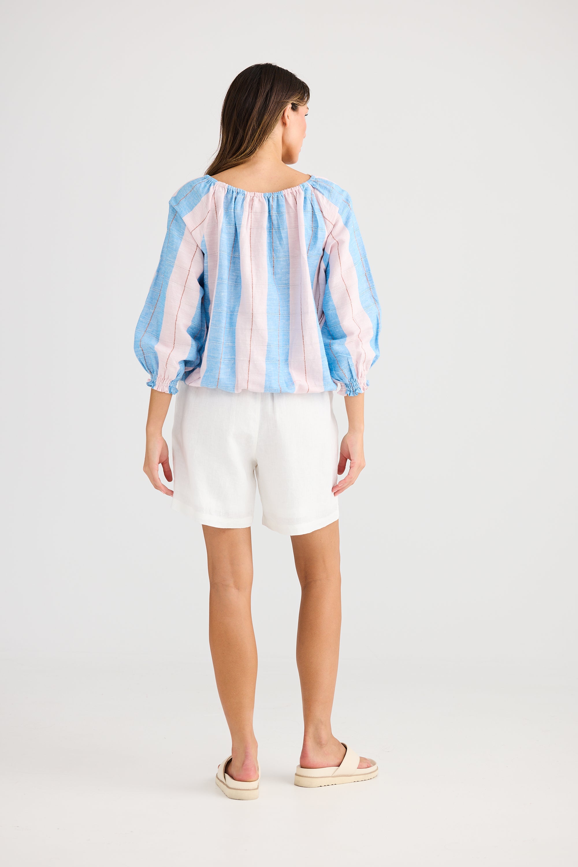 Seaside Top - Blue Multi Stripe-Holiday-The Bay Room