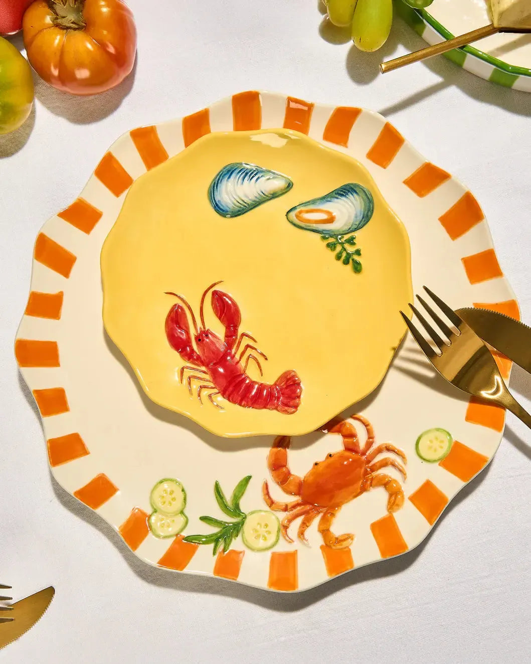 Seaview Stoneware Crab Dinner Plate-Dining & Entertaining-La La Land-The Bay Room