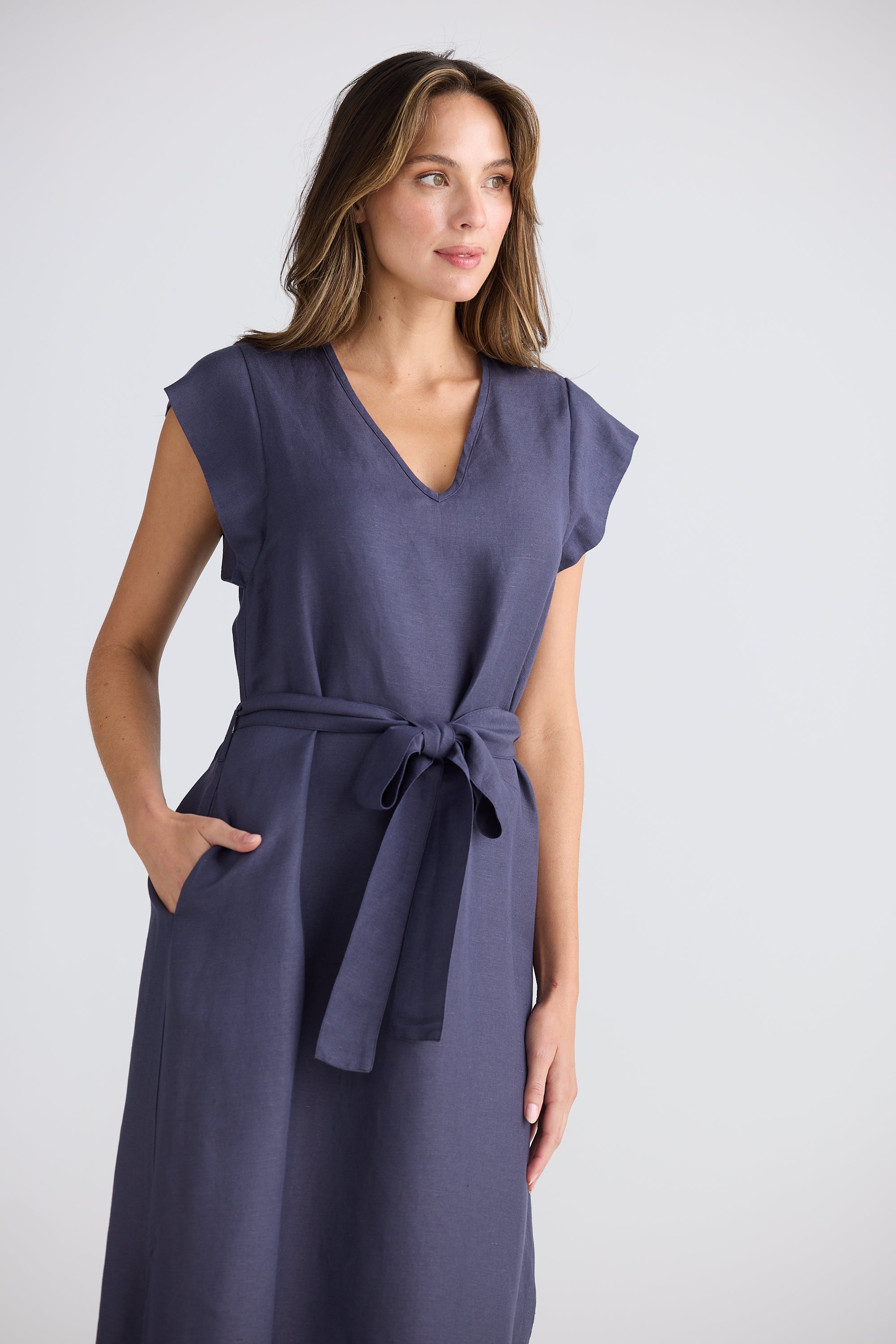 Sebou Dress - Indigo Ash-Dresses-The Shanty Corporation-The Bay Room