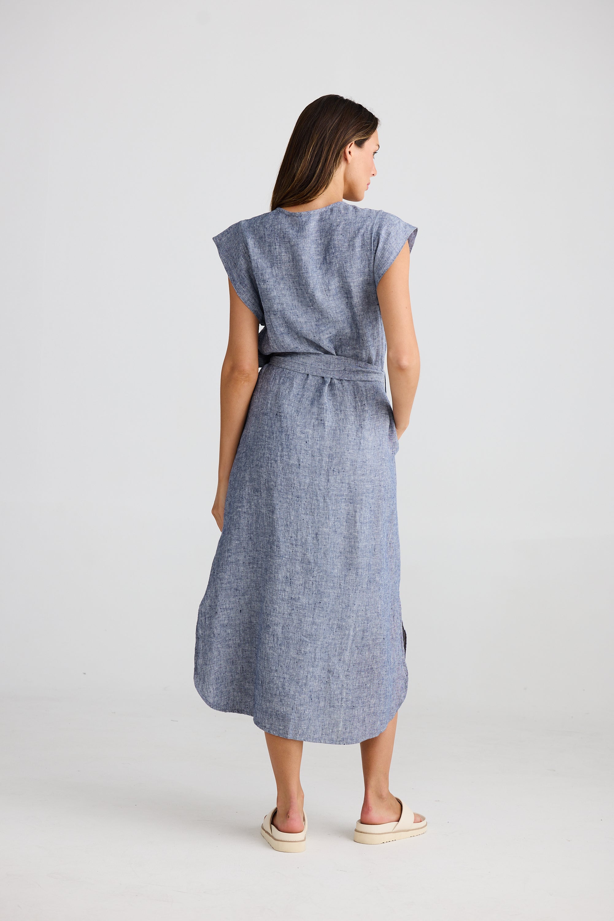 Sebou Dress - Navy Fleck-Dresses-The Shanty Corporation-The Bay Room