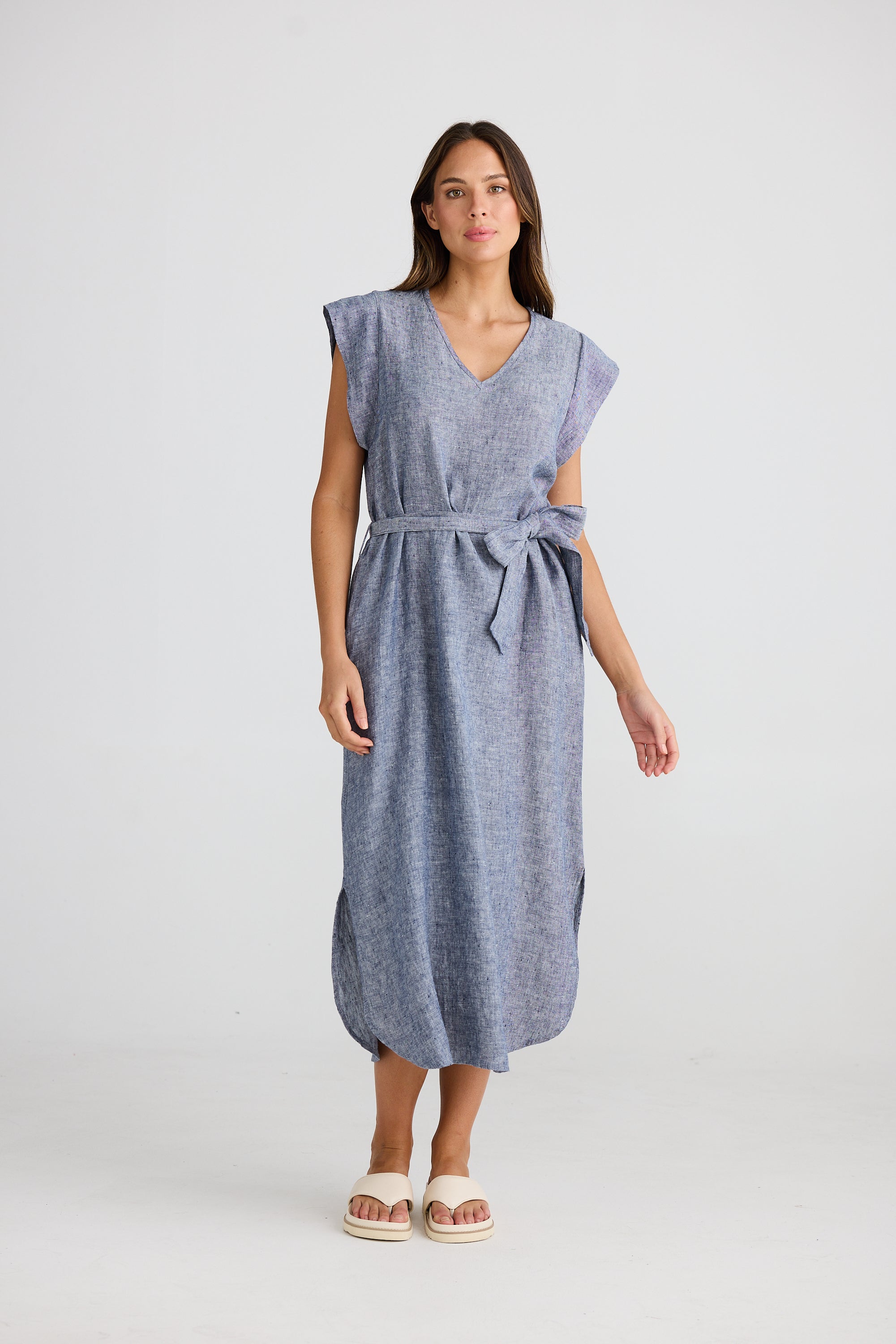 Sebou Dress - Navy Fleck-Dresses-The Shanty Corporation-The Bay Room