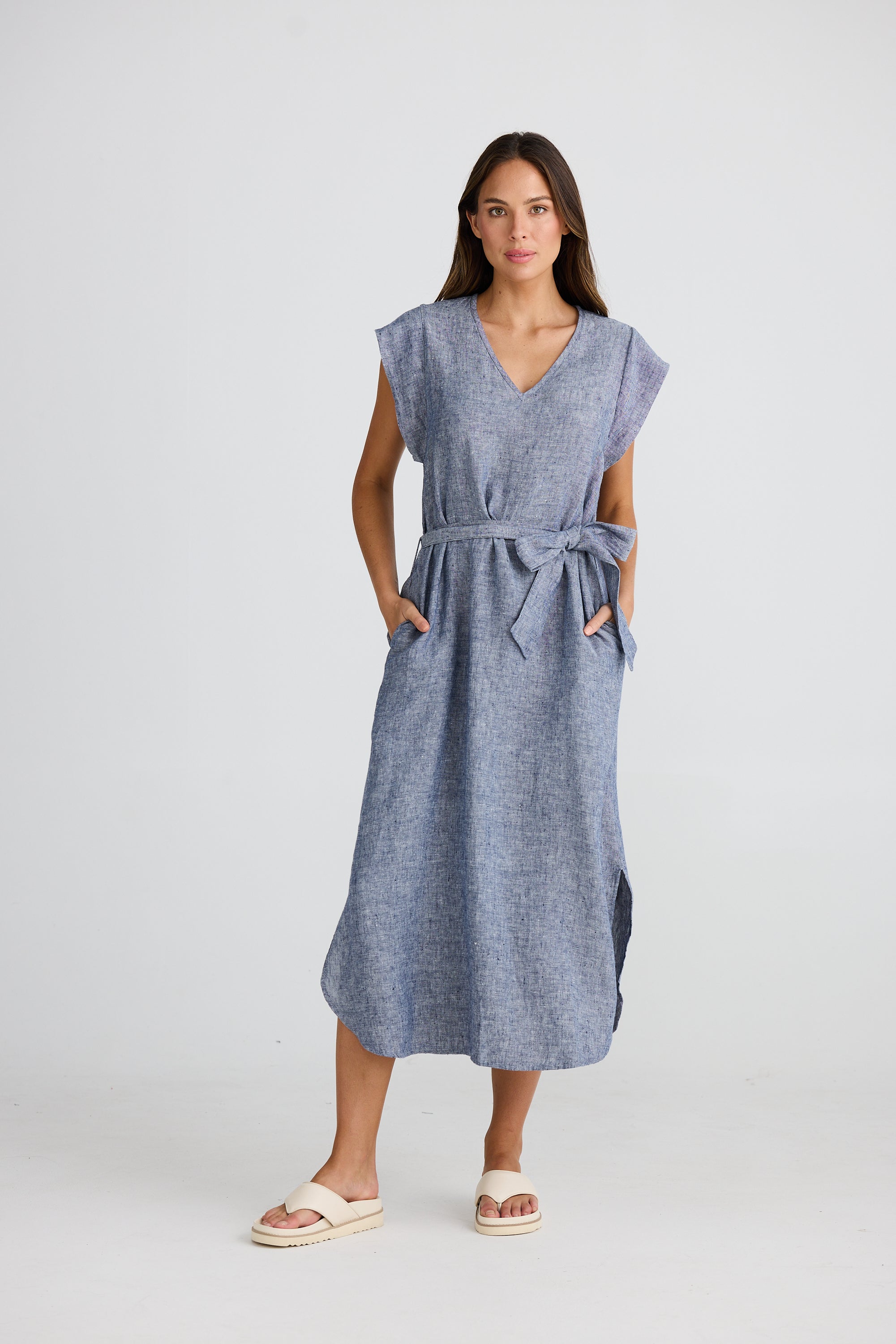 Sebou Dress - Navy Fleck-Dresses-The Shanty Corporation-The Bay Room