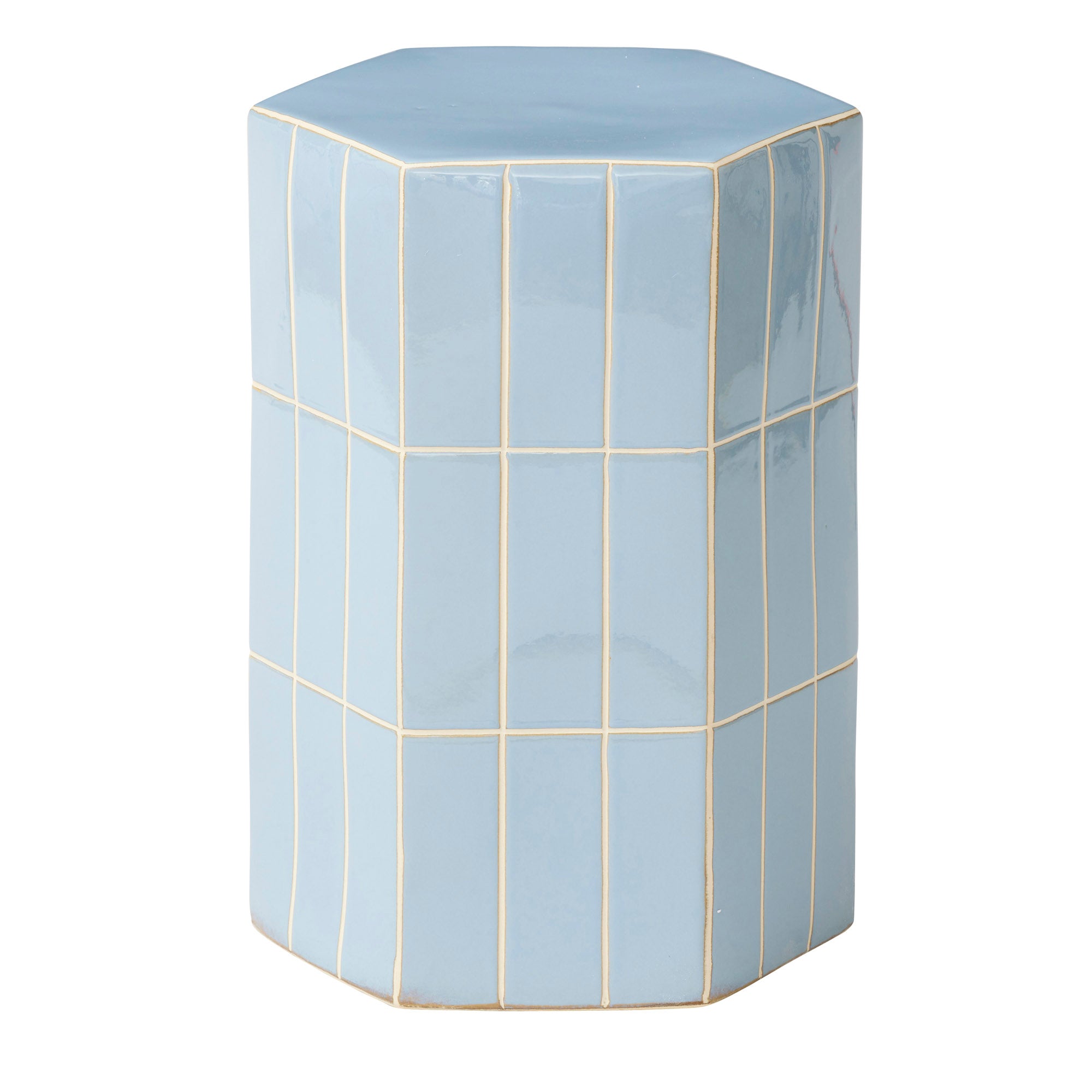 Seidler Ceramic Tile Stool 38x53cm Blue-Coast To Coast Home-The Bay Room