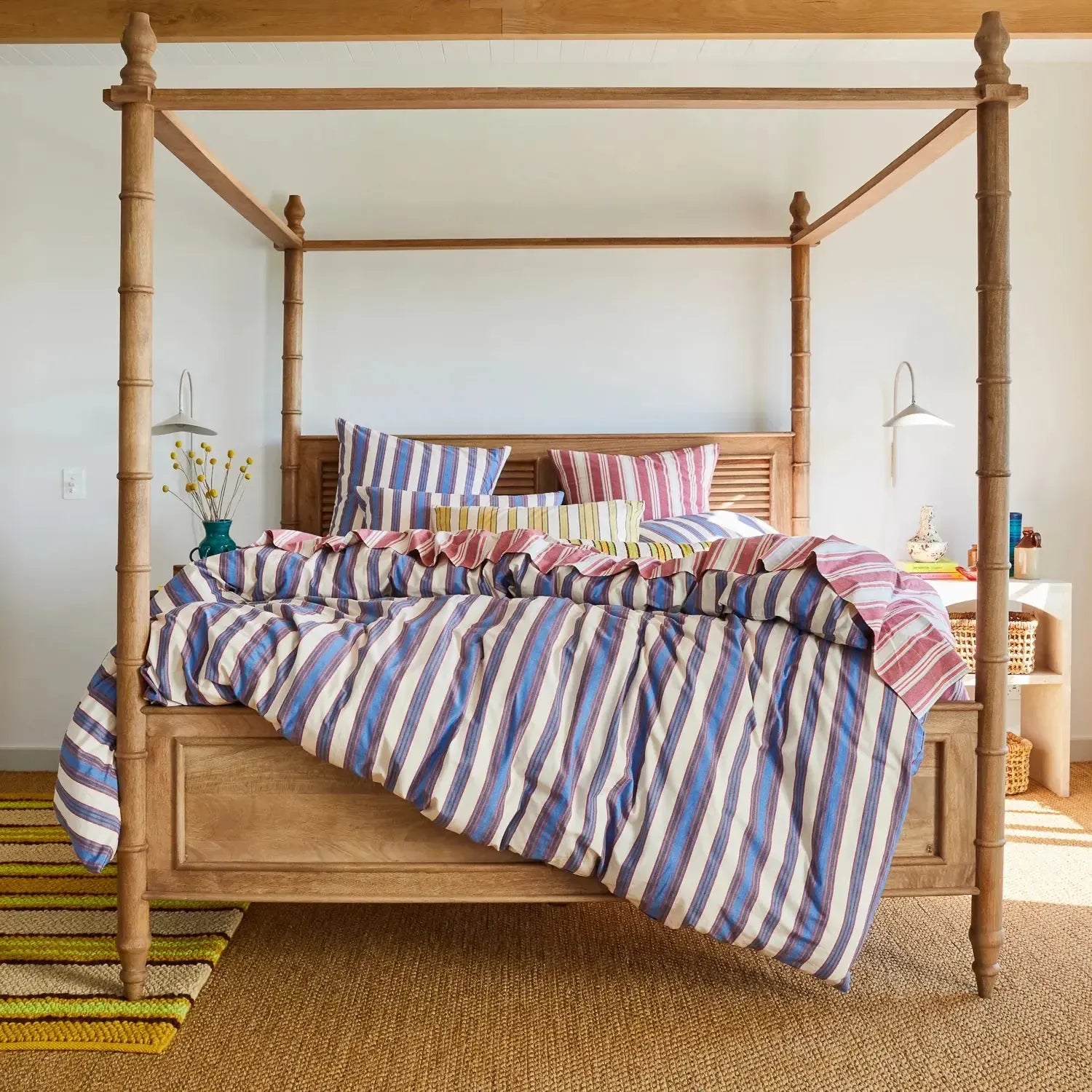 Selene Cotton Quilt Cover - Azure-Soft Furnishings-Sage & Clare-The Bay Room