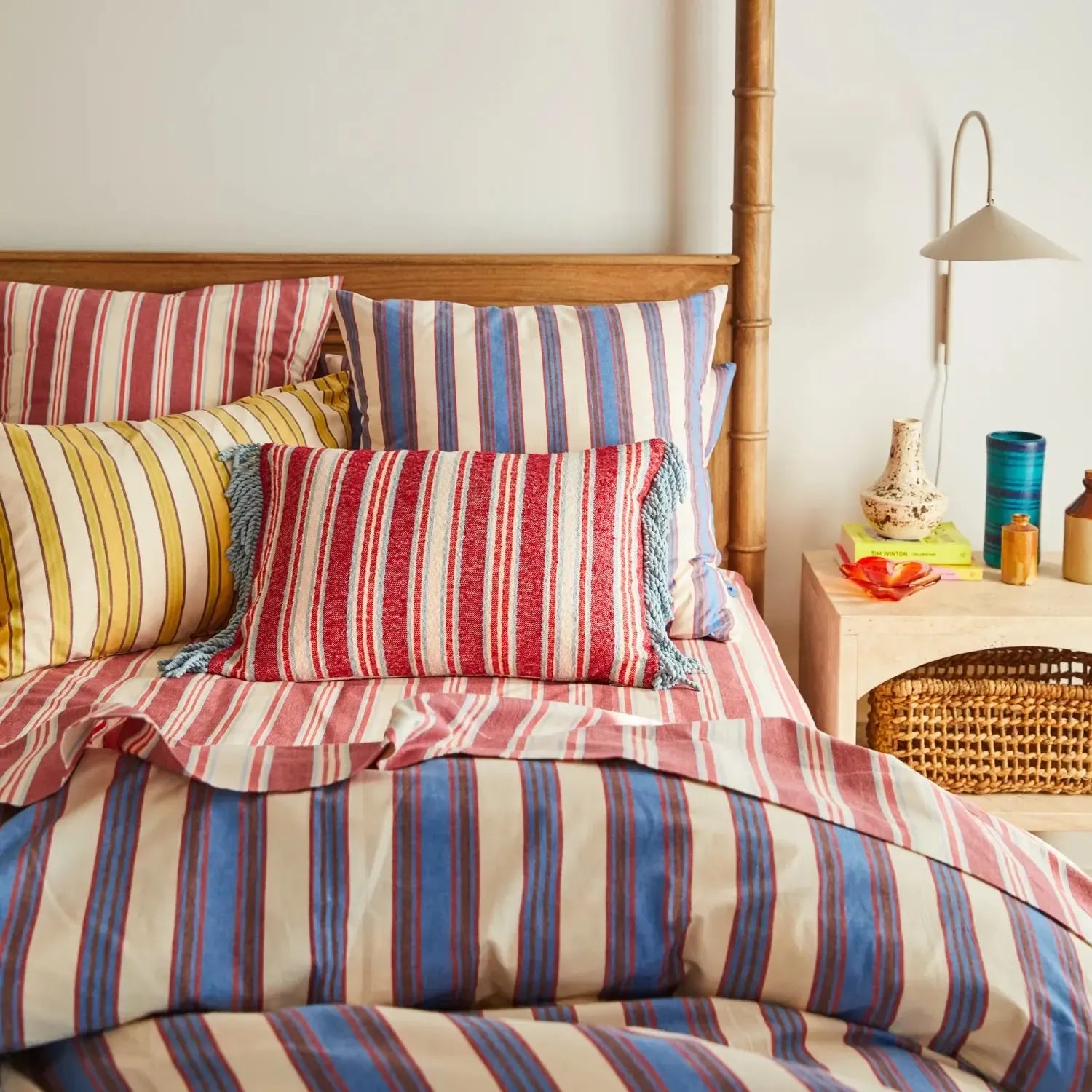 Selene Woven Cushion - Crimson-Soft Furnishings-Sage & Clare-The Bay Room