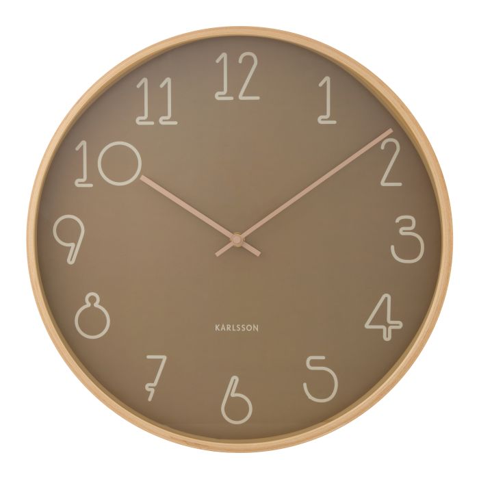 Sencillo Wall Clock 40cm 40x40x5cm Green & Natural-Wall Decor-Karlsson-The Bay Room