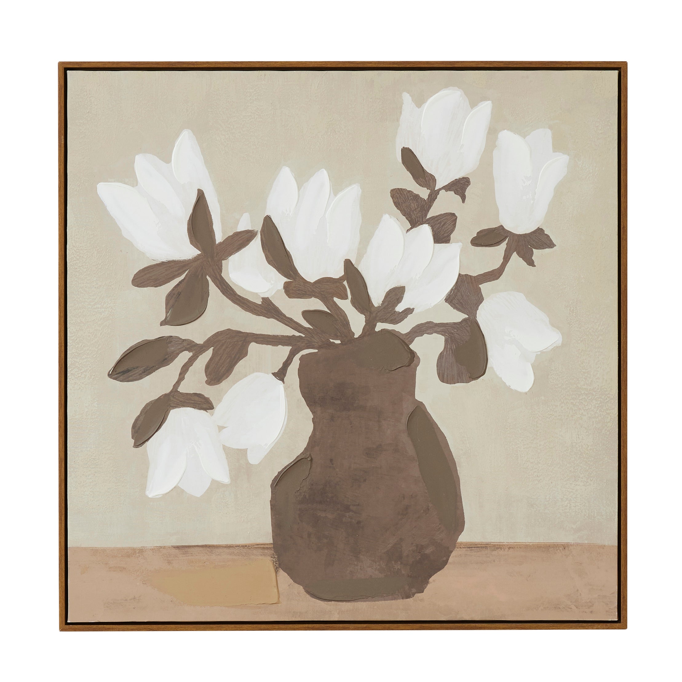 Sepia Walnut Frame Oil Canvas 80x80cm-Wall Decor-Coast To Coast Home-The Bay Room