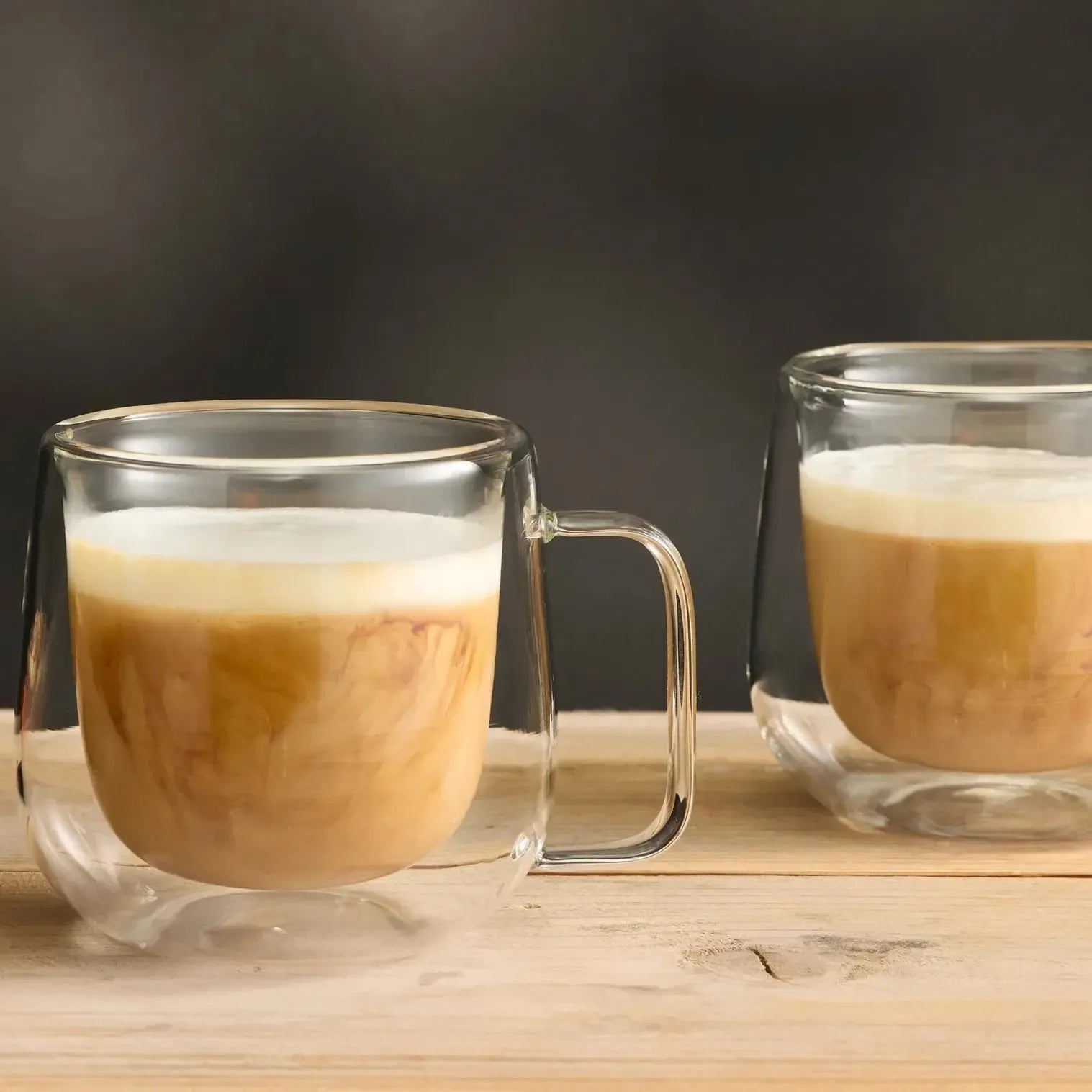 Set of 2 Double Wall Glasses with Handle 300ml 12x8.6x10cm-Leaf & Bean-The Bay Room