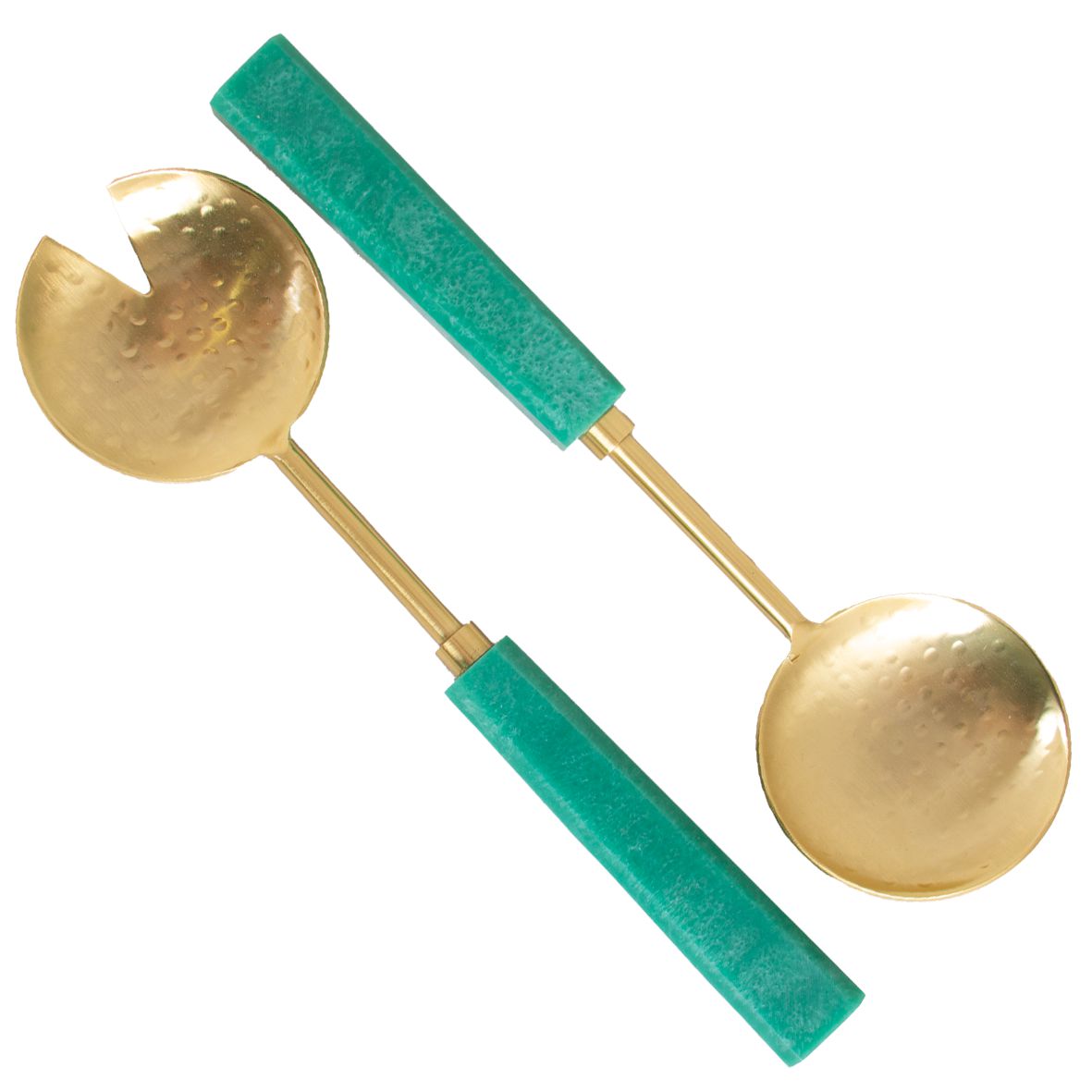 Set of 2 Stainless/Resin Salad Servers - Aqua-Dining & Entertaining-DWBH-The Bay Room