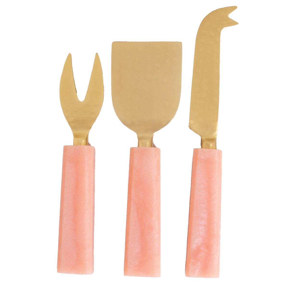 Set of 3 Stainless/Resin Cheese Knives - Blush-Dining & Entertaining-DWBH-The Bay Room