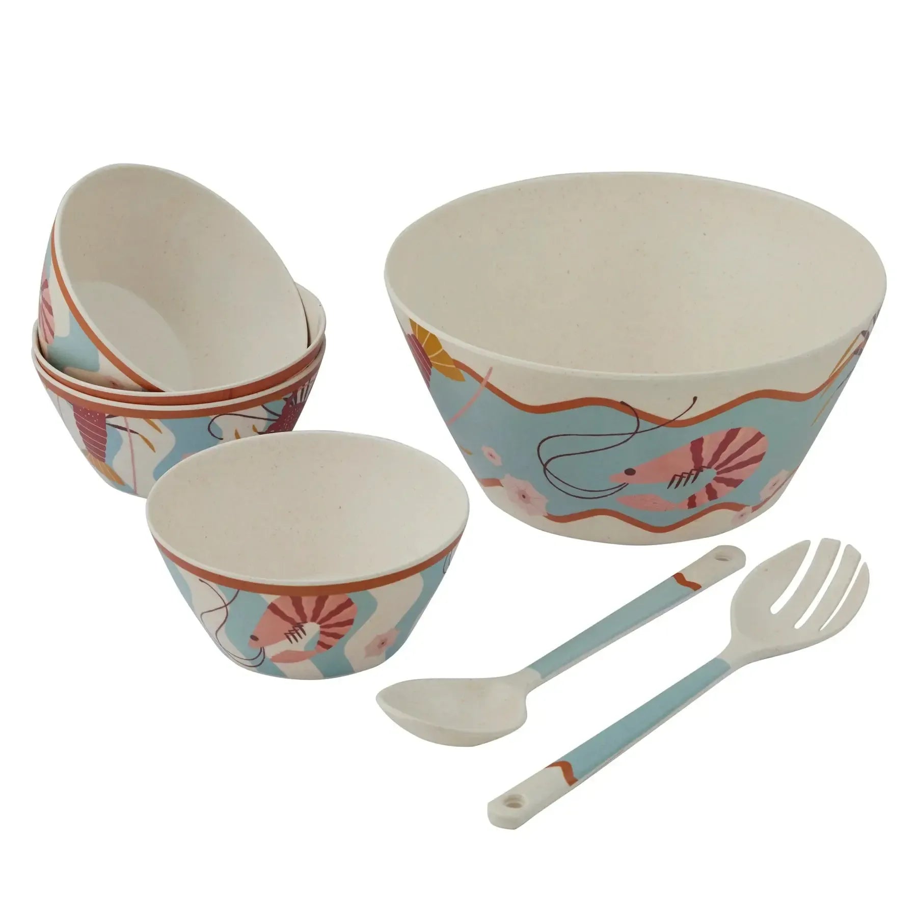 Shack 7pc Bamboo Fibre Salad Set 26x13cm-Dining & Entertaining-Coast To Coast Home-The Bay Room