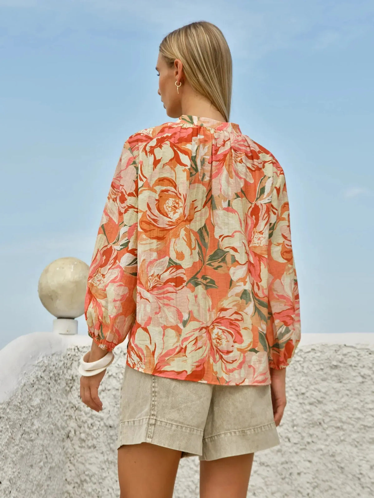 Shae Split Neck Blouse - Petal-Tops-Fate + Becker-The Bay Room