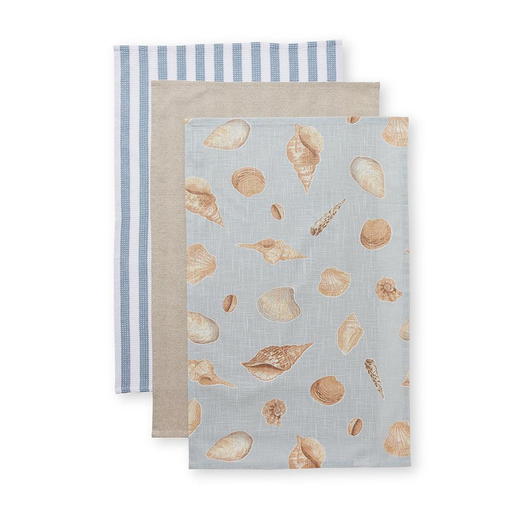Shelly Beach Teatowel Pack of 3-Kitchenware-Madras Link-The Bay Room