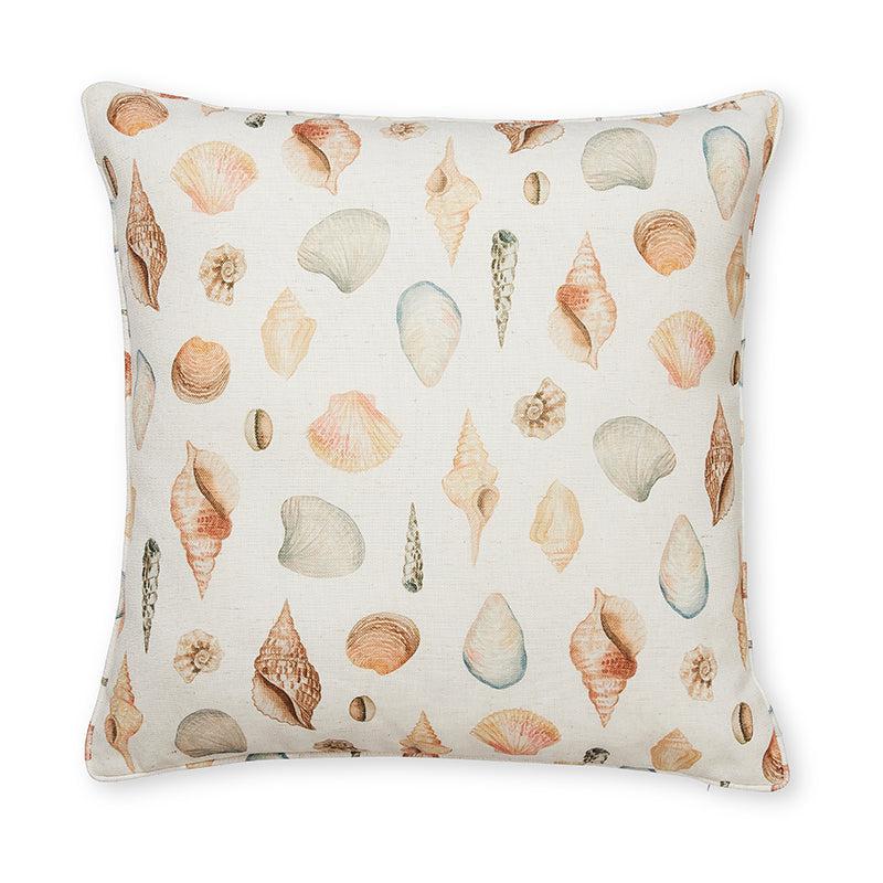 Shelly Beach White Cushion 55x55cm-Soft Furnishings-Madras Link-The Bay Room