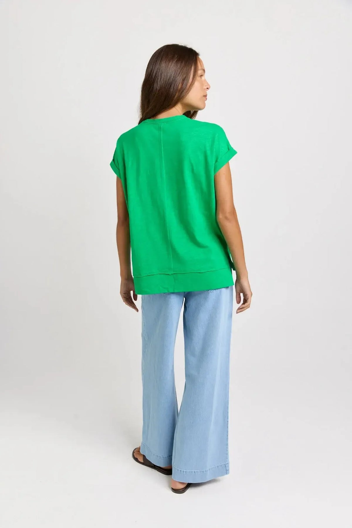 Shirley Short Sleeve Tee - Green-Tops-Betty Basics-The Bay Room