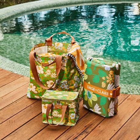 Shopper Tote Sage x Clare & Kollab Floria-Travel & Outdoors-Kollab-The Bay Room