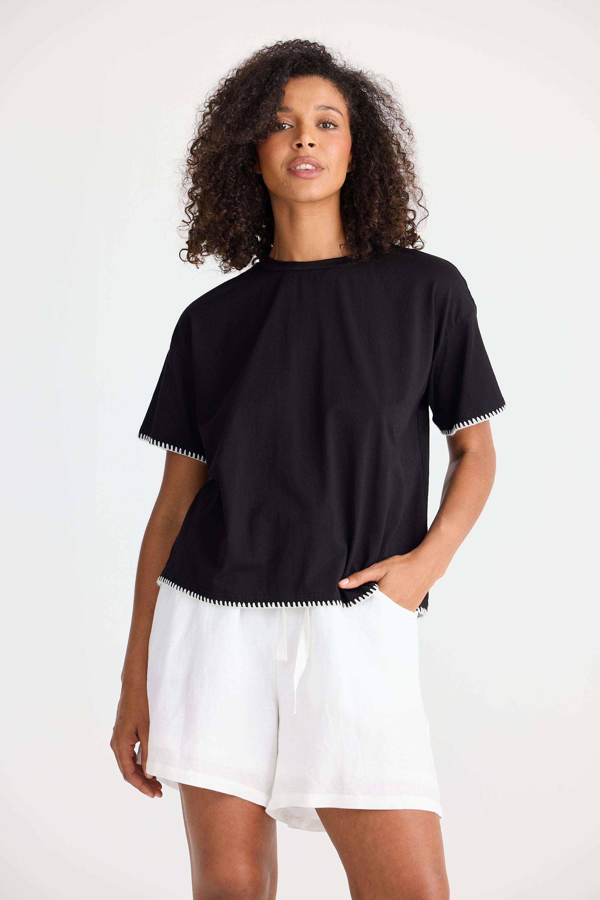 Sicily Tee - Black-Tops-The Shanty Corporation-The Bay Room