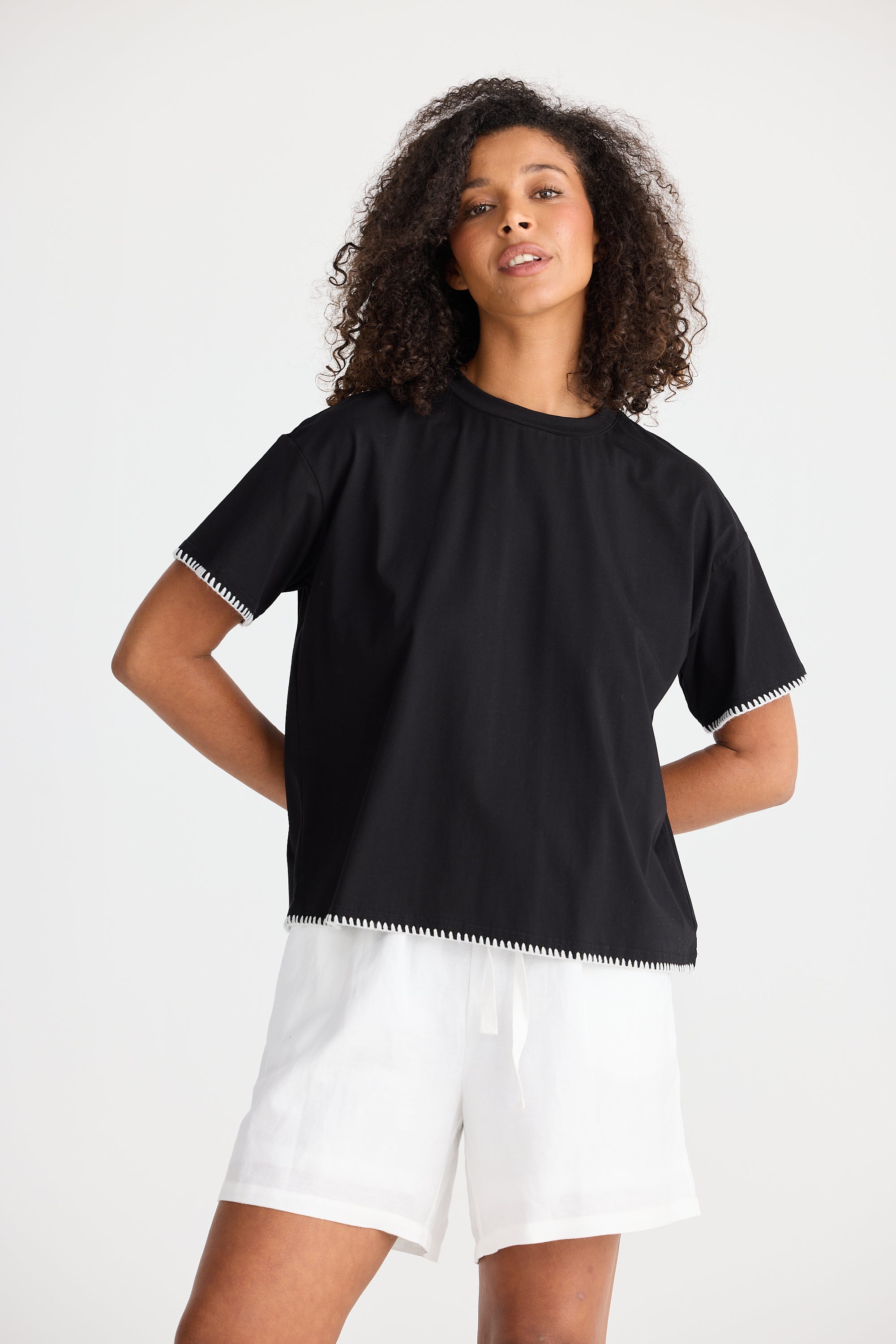 Sicily Tee - Black-Tops-The Shanty Corporation-The Bay Room