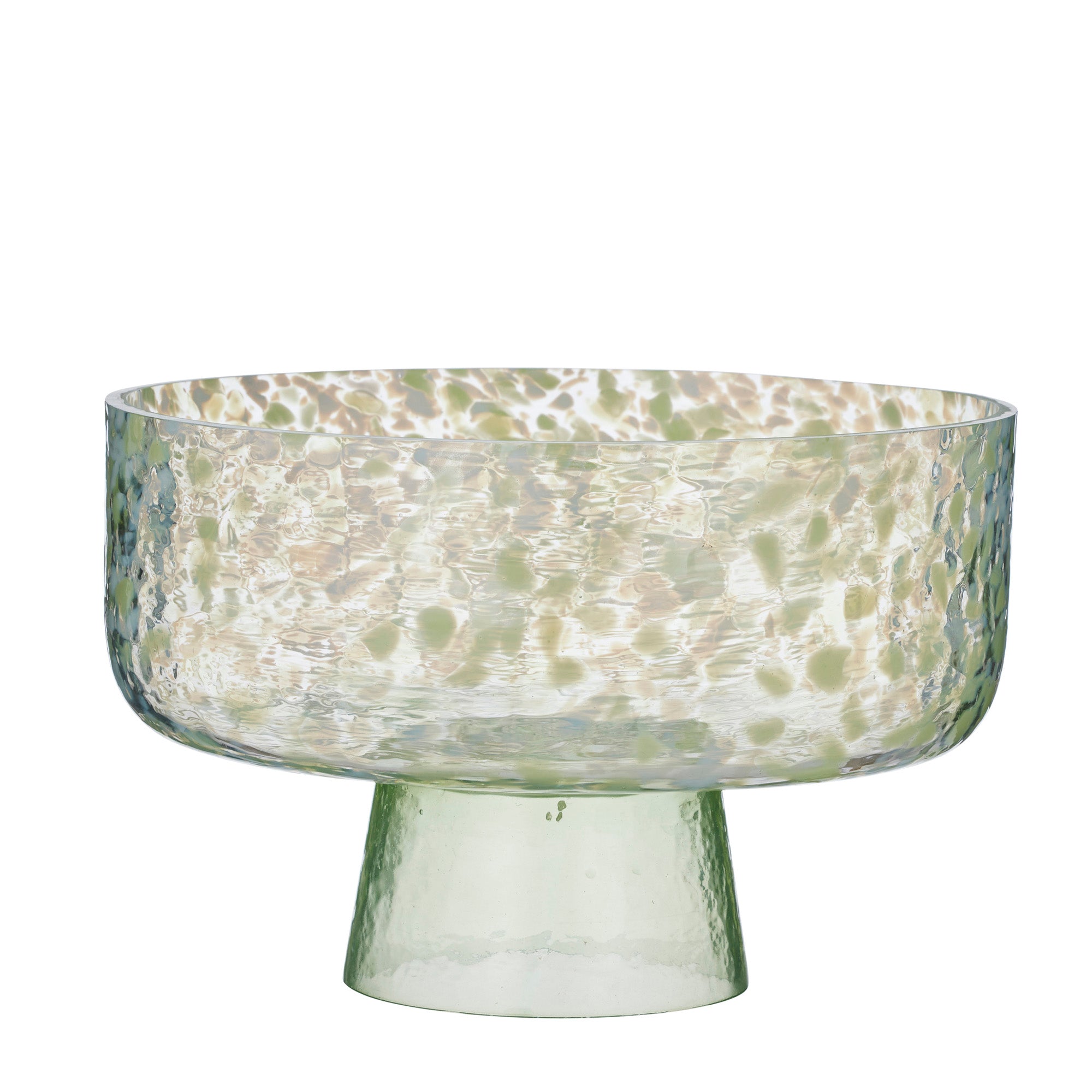 Sierra Glass Footed Bowl 27x18cm Matcha-Decor Items-Coast To Coast Home-The Bay Room
