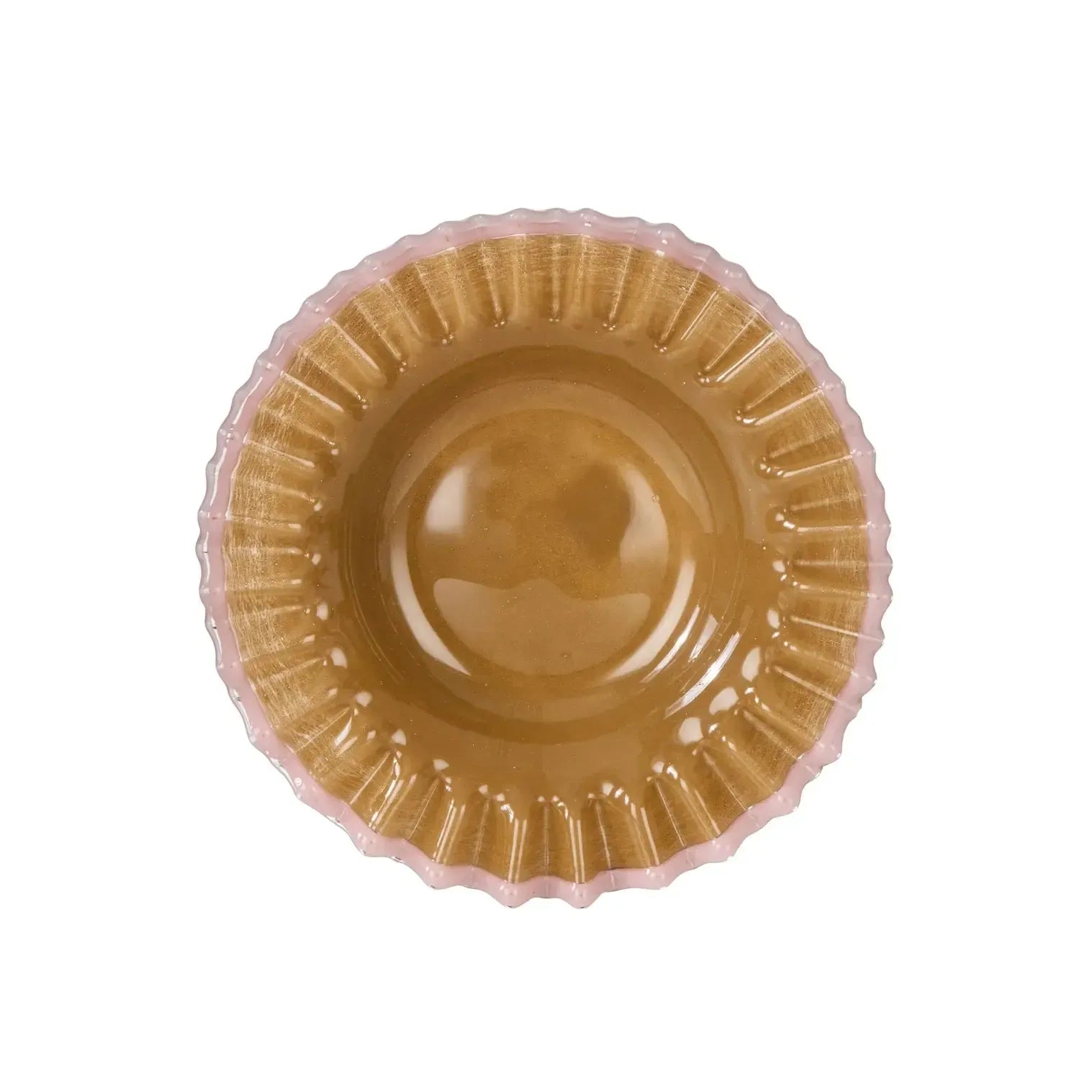 Sigrid Frill Dish 26x29x5cm Mustard & Pink-Decor Items-Amalfi-The Bay Room