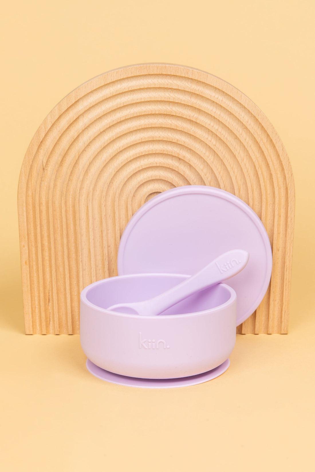 Silicone Suction Bowl With Lid & Spoon Set-Nursery & Nurture-Kiin-The Bay Room