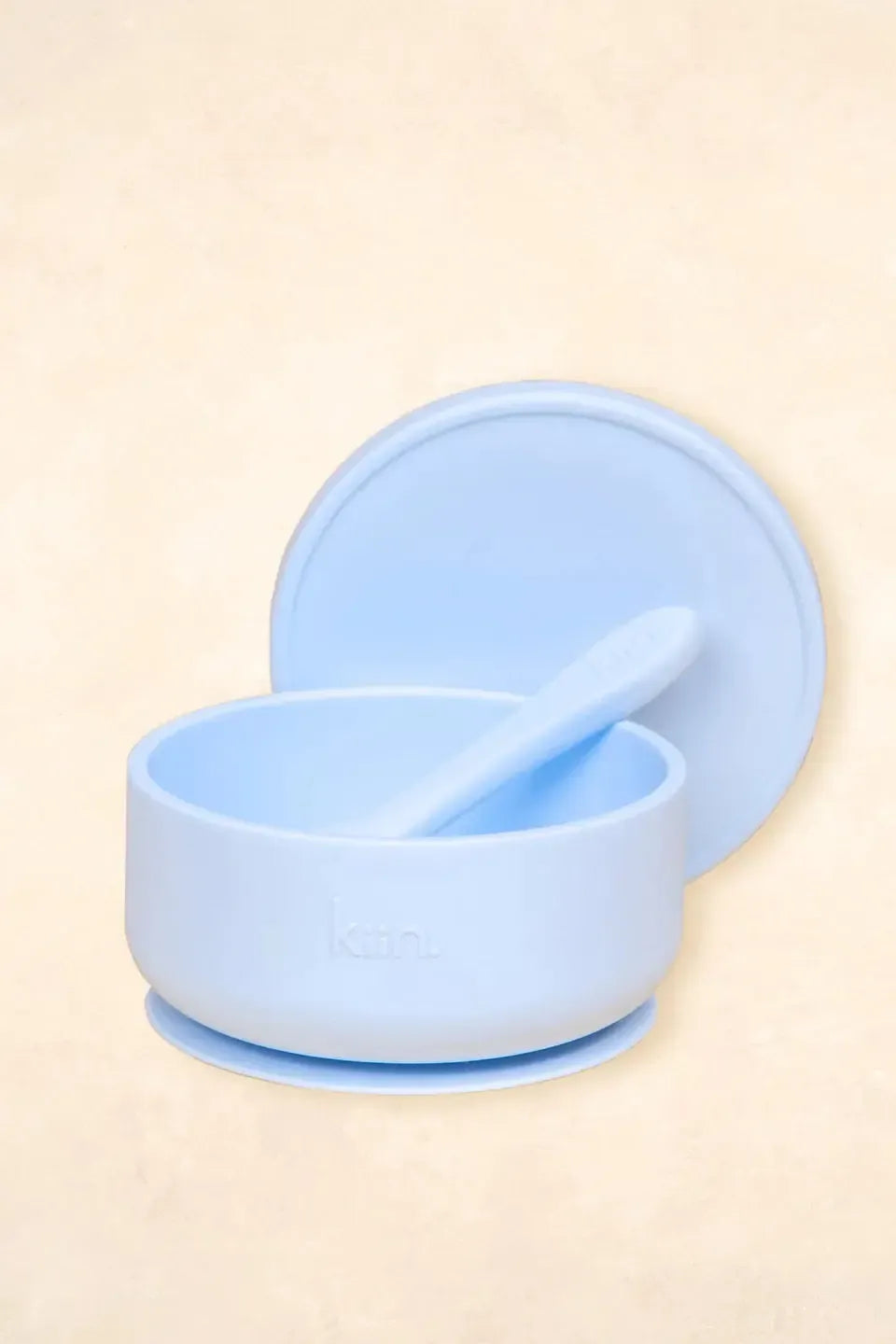 Silicone Suction Bowl With Lid & Spoon Set-Nursery & Nurture-Kiin-Pastel Sky-The Bay Room