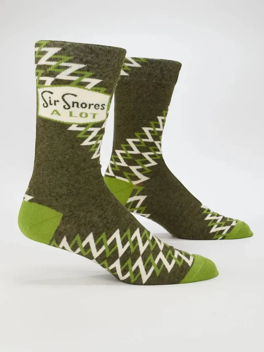 Sir Snores A Lot Men's Crew Socks-Fun & Games-Blue Q-The Bay Room