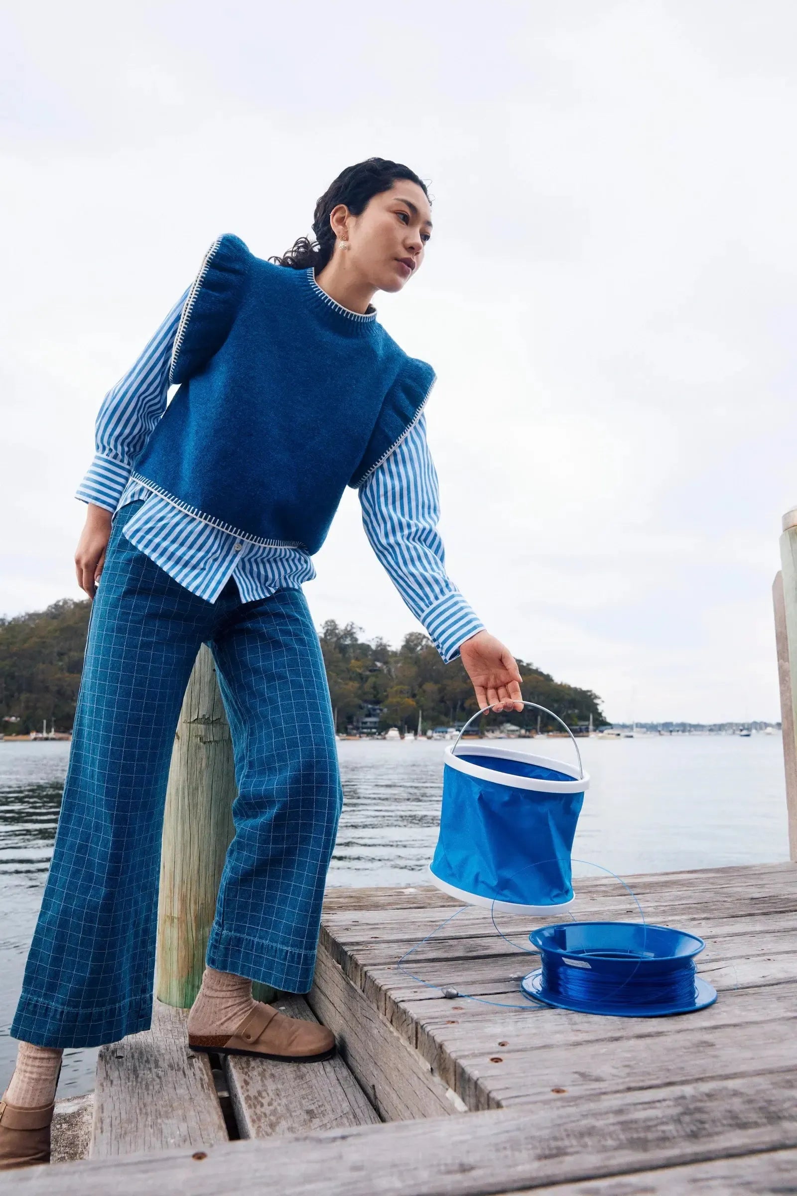 Sloane Denim Pant - Check-Pants-Isle Of Mine-The Bay Room
