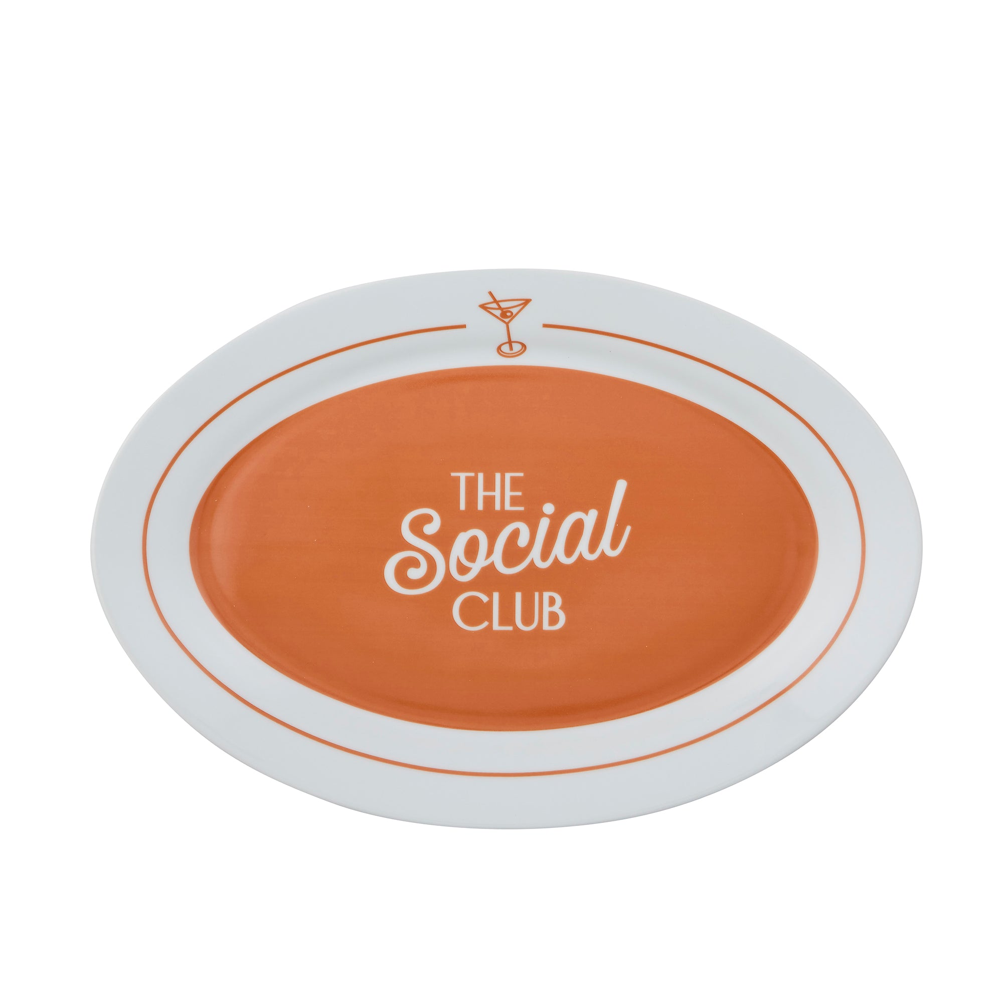 Social Ceramic Oval Platter 45.5x33cm Cherry-Coast To Coast Home-The Bay Room