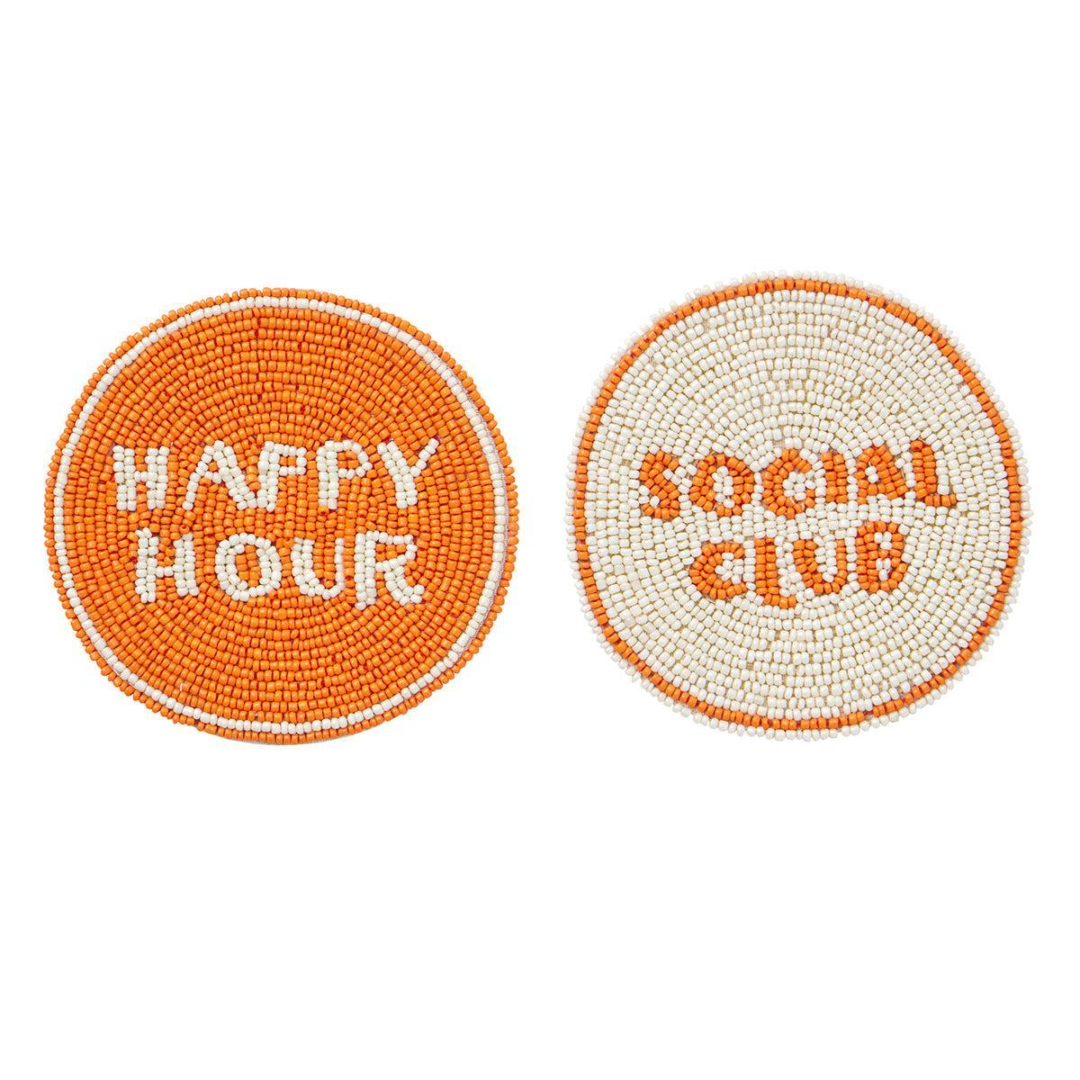 Social Club Beaded Coaster 10cm-Dining & Entertaining-Coast To Coast Home-The Bay Room