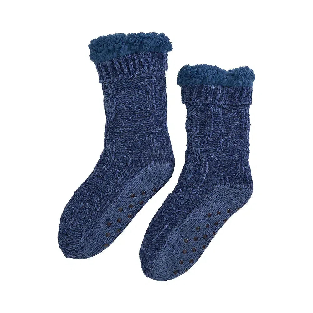 Socks - Chenille Lounge Sherpa - Navy-General-Annabel Trends-The Bay Room