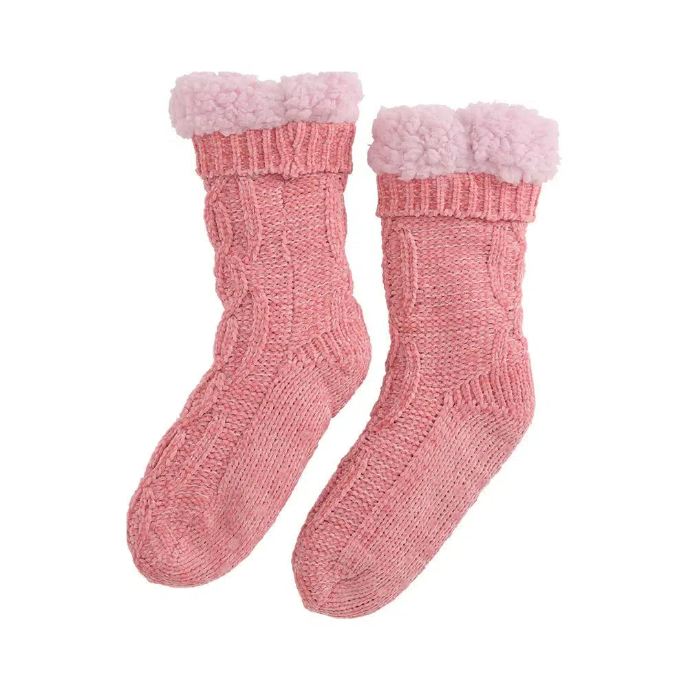 Socks - Chenille Lounge Sherpa - Shell Pink-General-Annabel Trends-The Bay Room