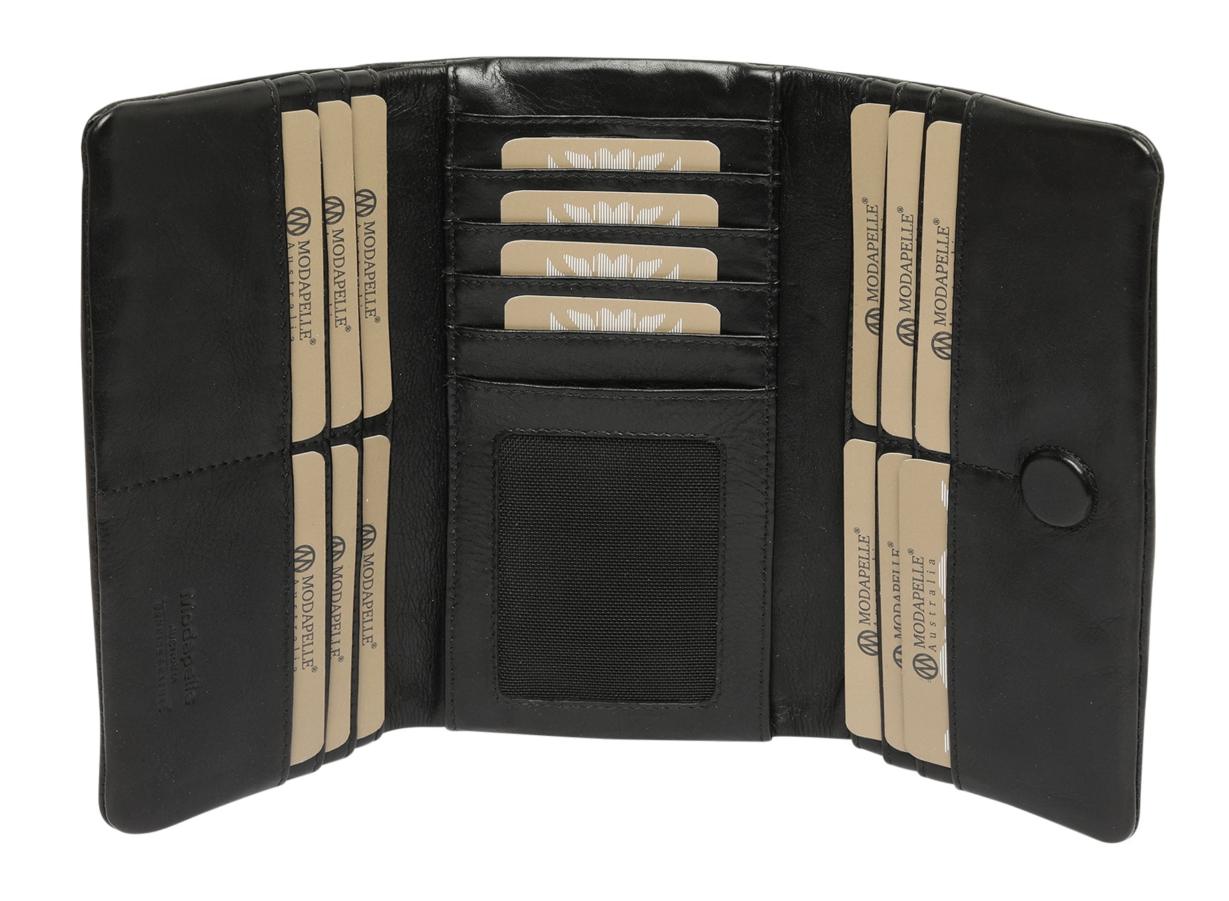 Soft Leather Full Flap Wallet - Black-Modapelle-Modapelle-The Bay Room