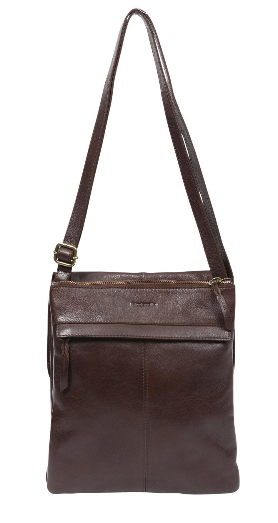 Soft Vintage Leater Large Multi Compartment Cross Body Bag - Dark Brown-Bags & Clutches-Modapelle-The Bay Room