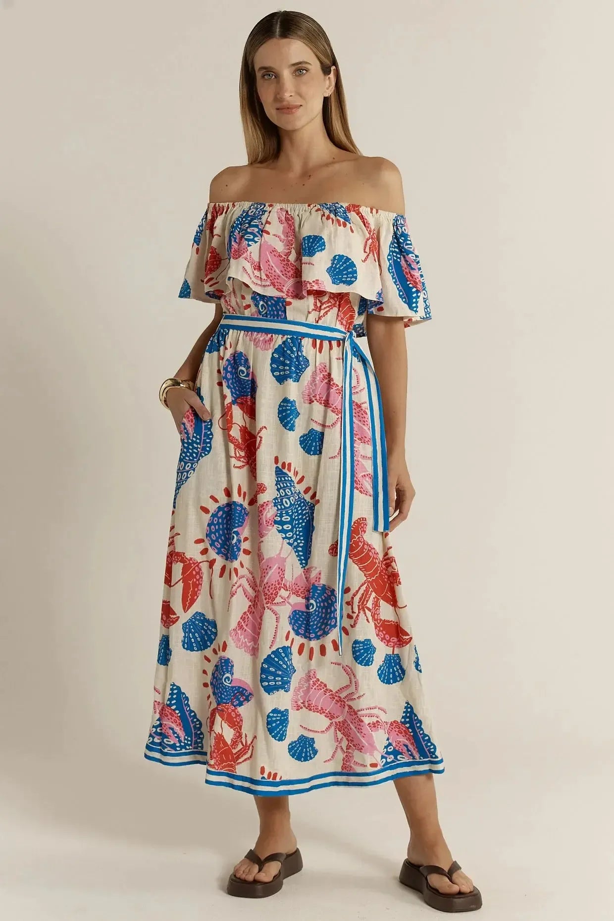 Soleil Dress - Lobster-Dresses-Fate + Becker-The Bay Room