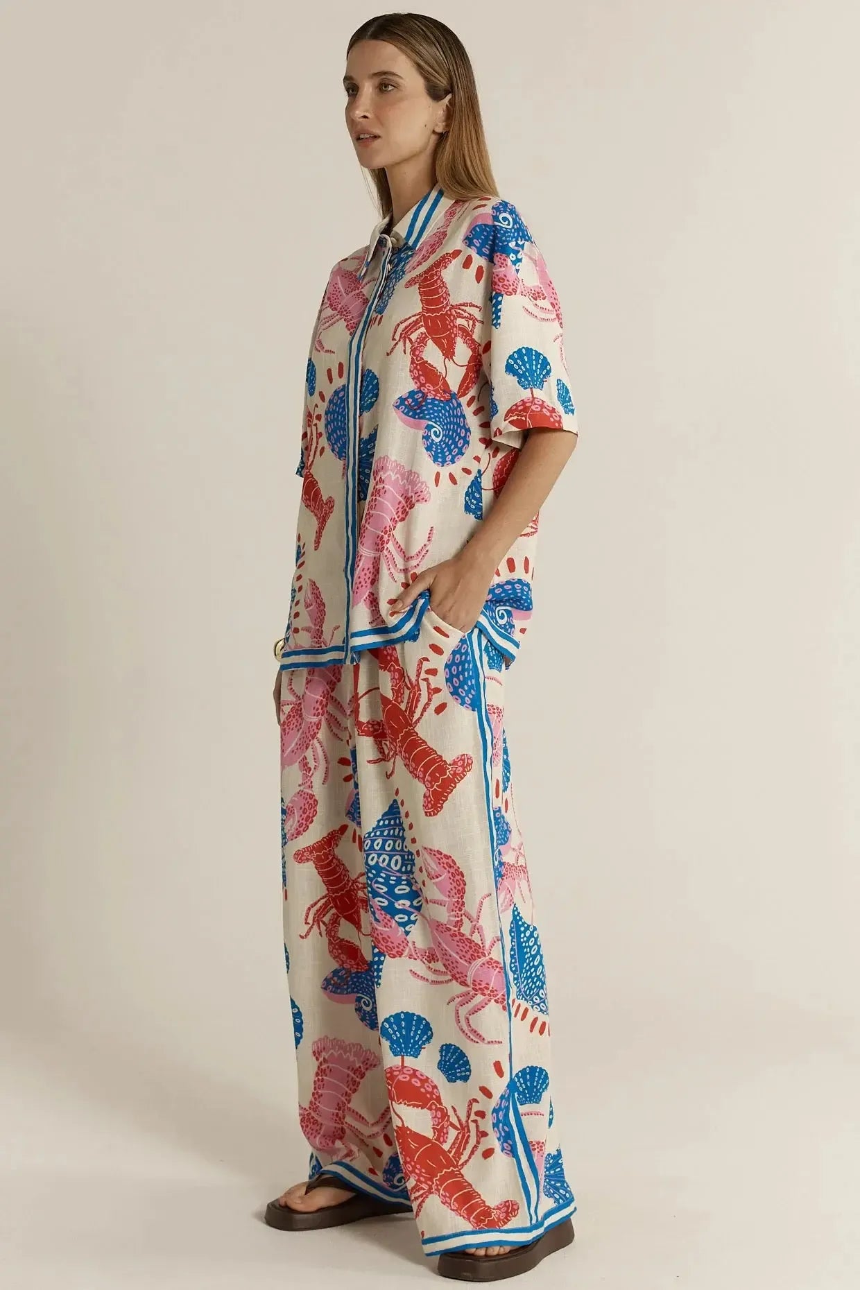 Soleil Shirt - Lobster-Tops-Fate + Becker-The Bay Room