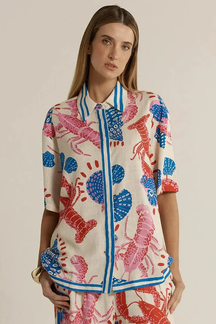 Soleil Shirt - Lobster-Tops-Fate + Becker-The Bay Room
