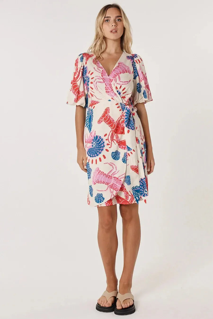 Soleil Wrap Dress - Lobster-Dresses-Fate + Becker-The Bay Room