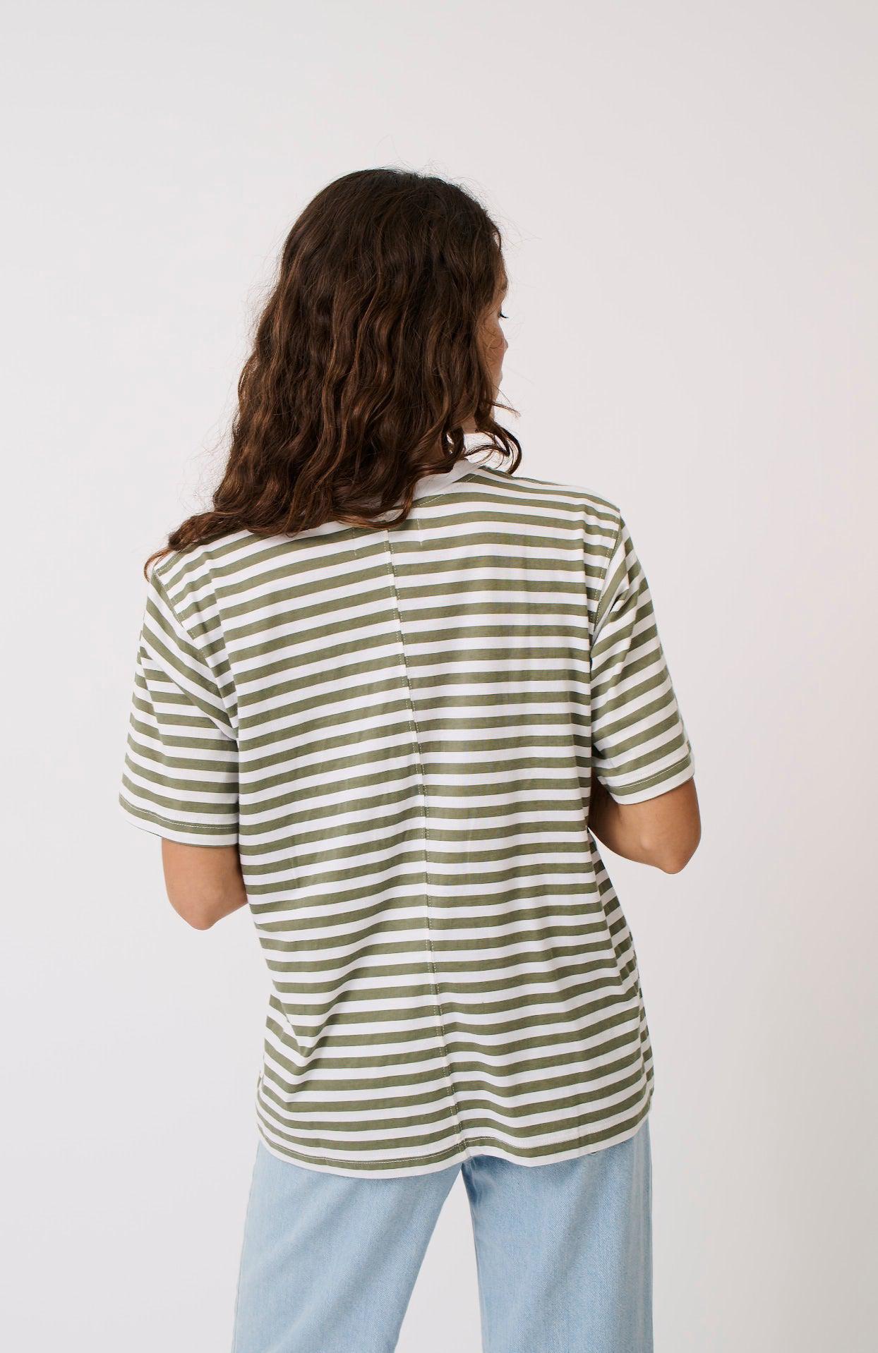 Sophie Tee - Palm Stripe-Tops-Cartel & Willow-The Bay Room