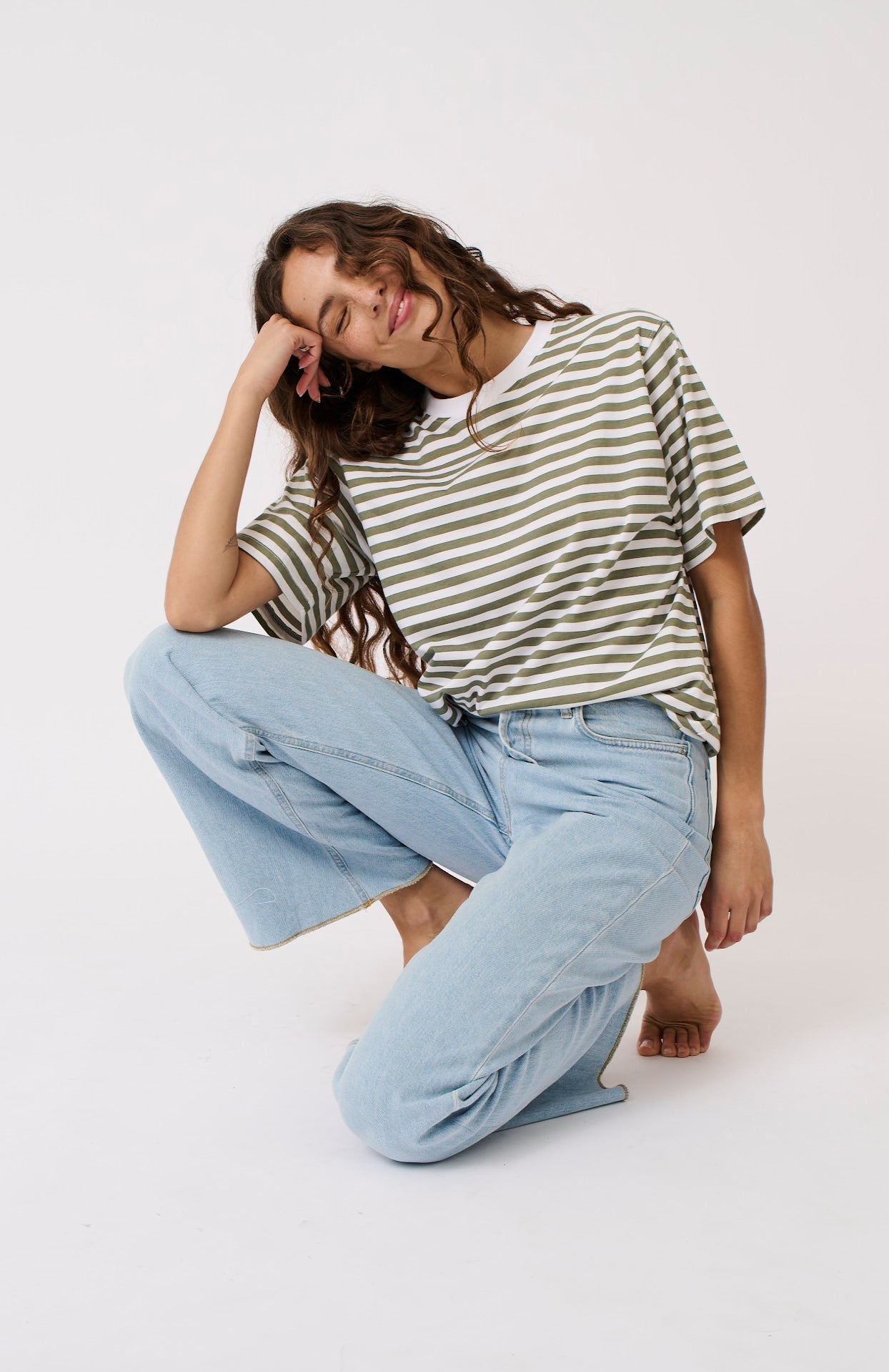 Sophie Tee - Palm Stripe-Tops-Cartel & Willow-The Bay Room