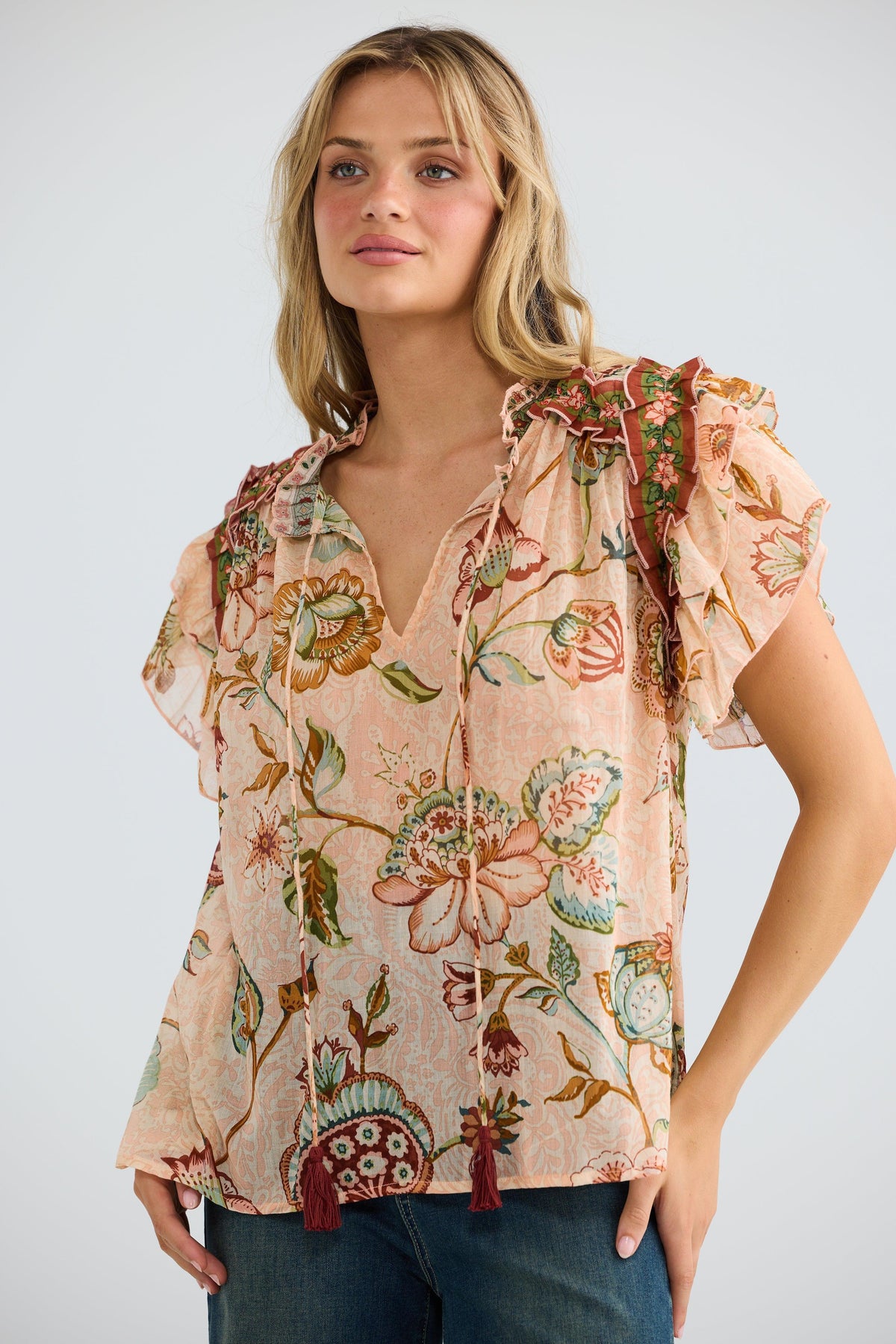 Sorrae Top - Wildflower Oasis-Tops-Talisman-The Bay Room