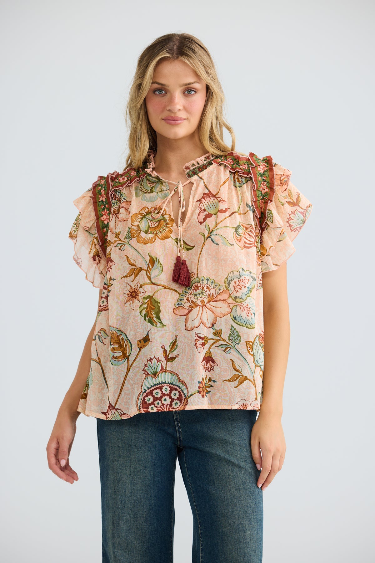 Sorrae Top - Wildflower Oasis-Tops-Talisman-The Bay Room