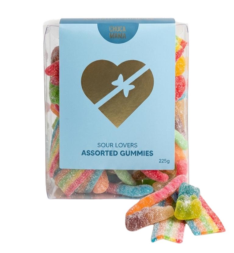 Sour Lovers Assorted Gummis 225g Gift Tray-Gourmet Food & Drink-Chocamama-The Bay Room