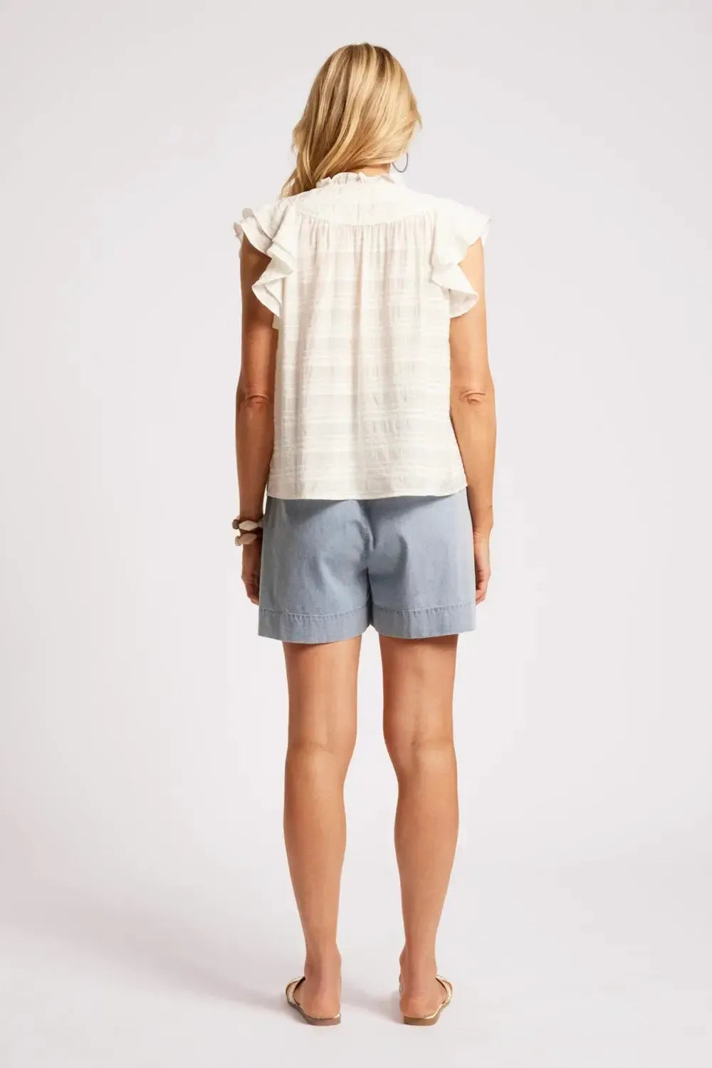 Sovana Frill Tank - White-Tops-Eb & Ive-The Bay Room