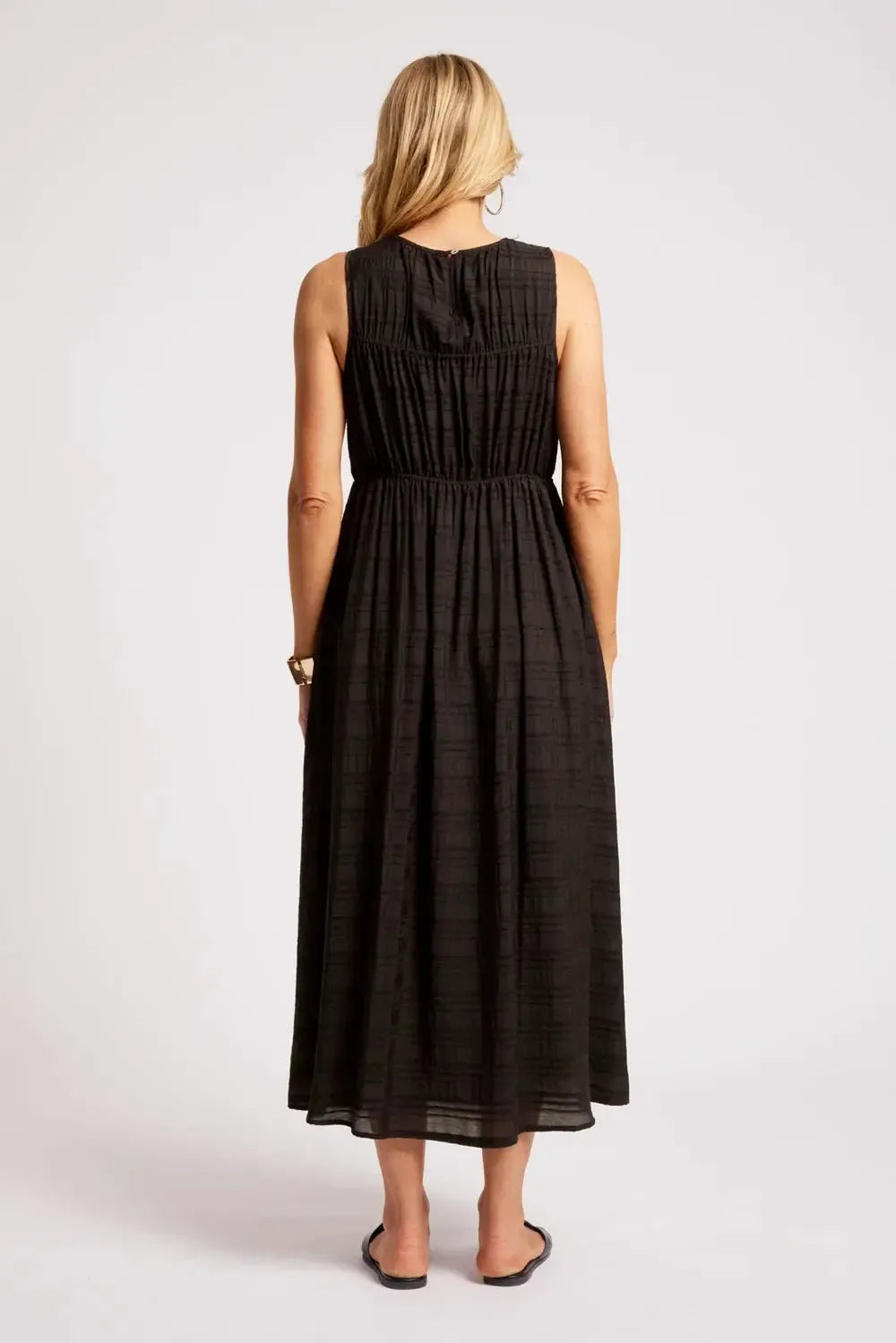 Sovana Ruched Maxi Dress - Black-Dresses-Eb & Ive-The Bay Room