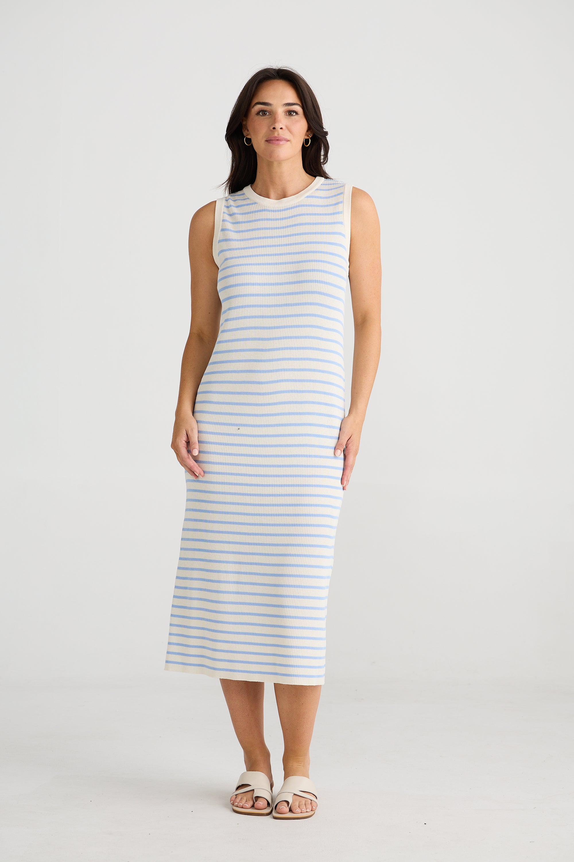 Squad Dress - Ecru with Blue Stripe-General-Brave & True-The Bay Room