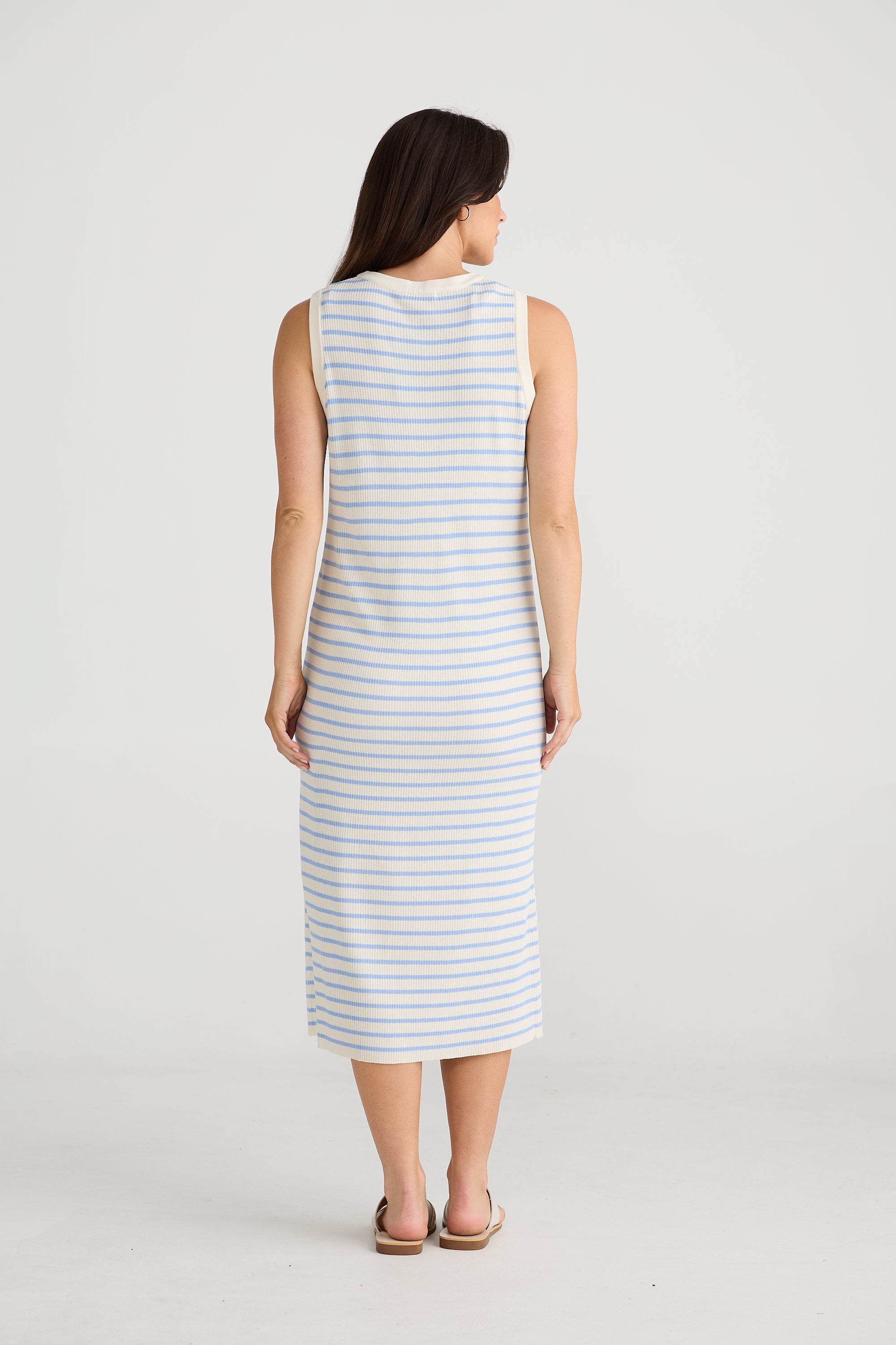 Squad Dress - Ecru with Blue Stripe-General-Brave & True-The Bay Room