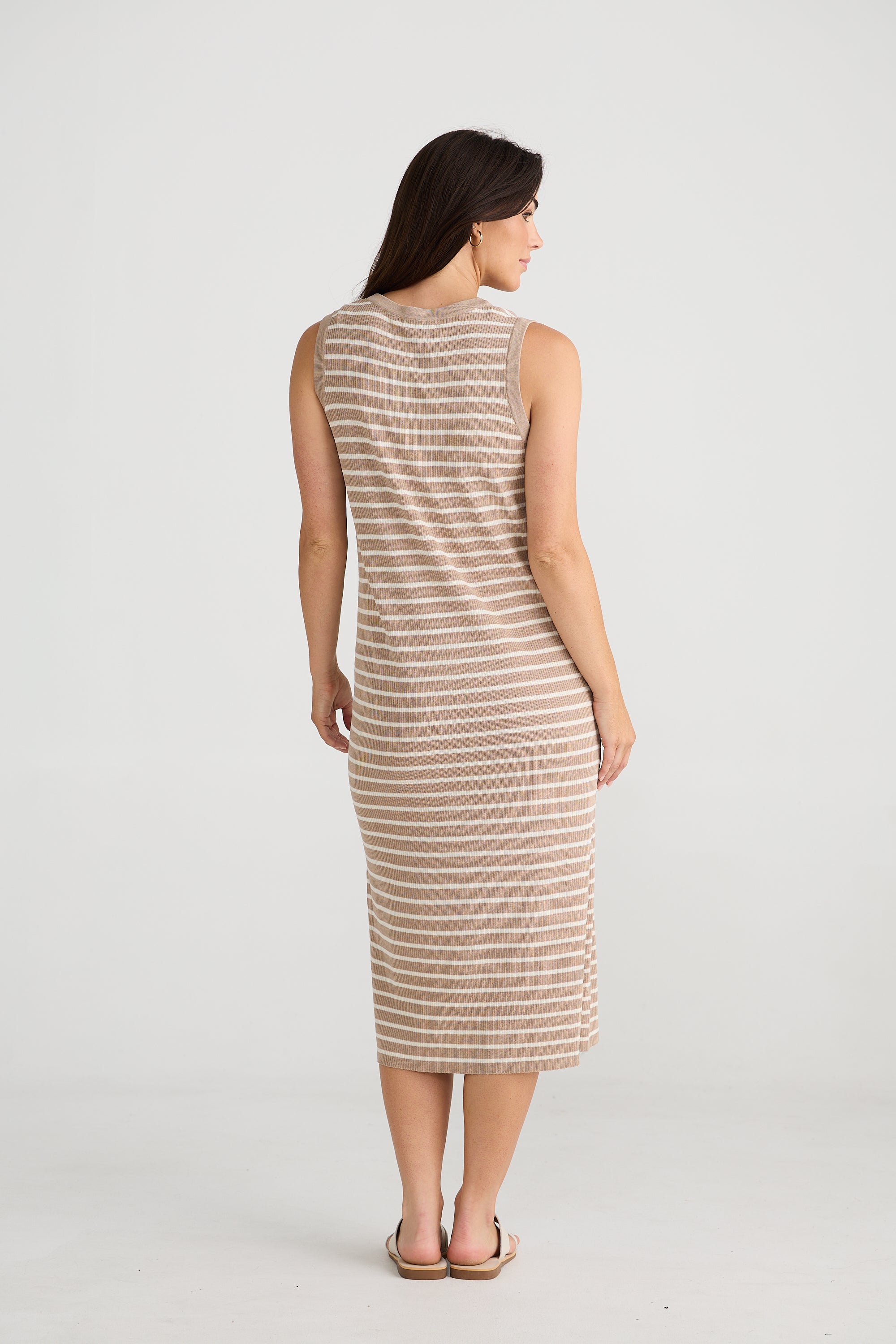 Squad Dress - Taupe with Ecru Stripe-General-Brave & True-The Bay Room