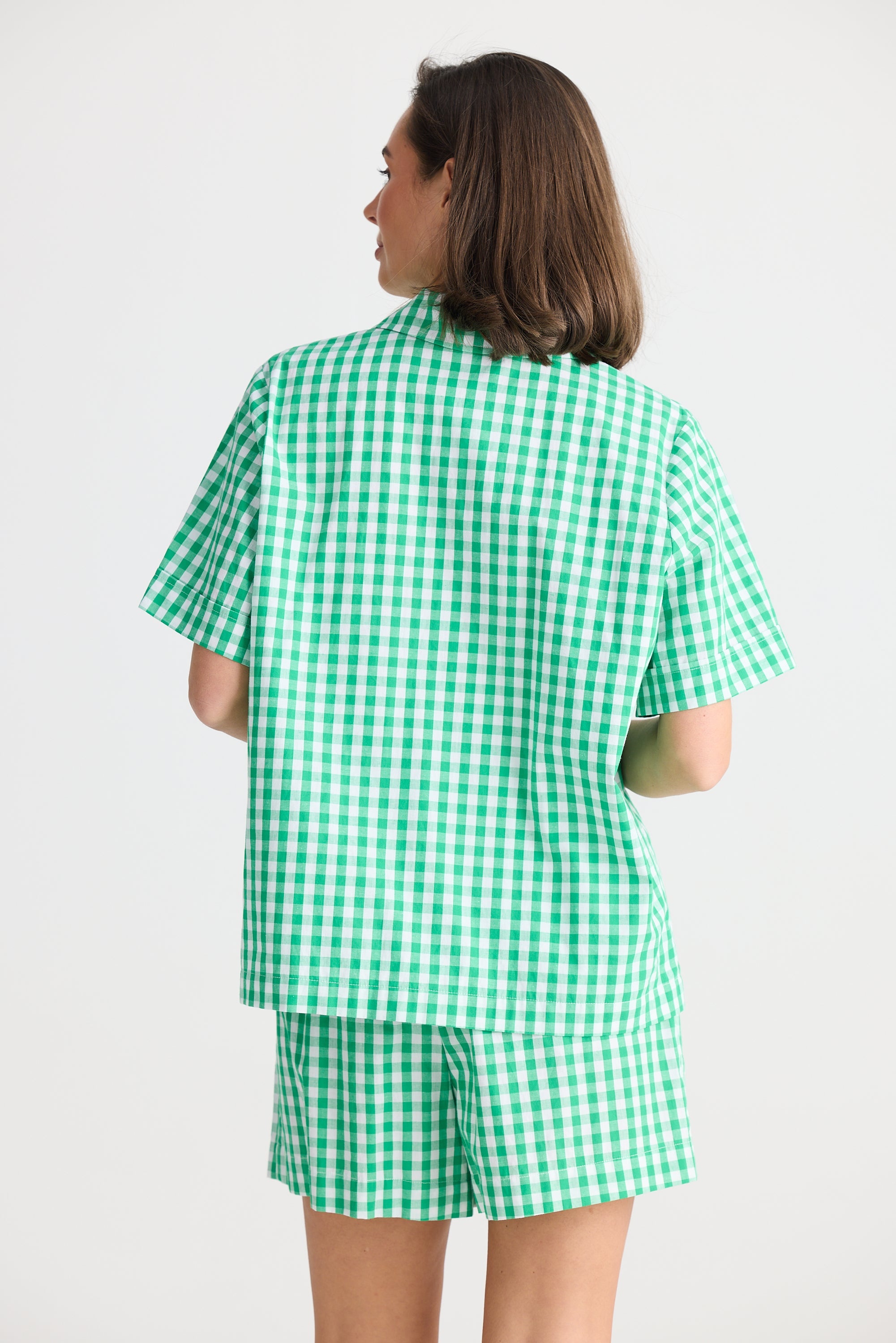 Stay In Bed Pyjama Set - Green Check-Sleepwear & Robes-Holiday-The Bay Room